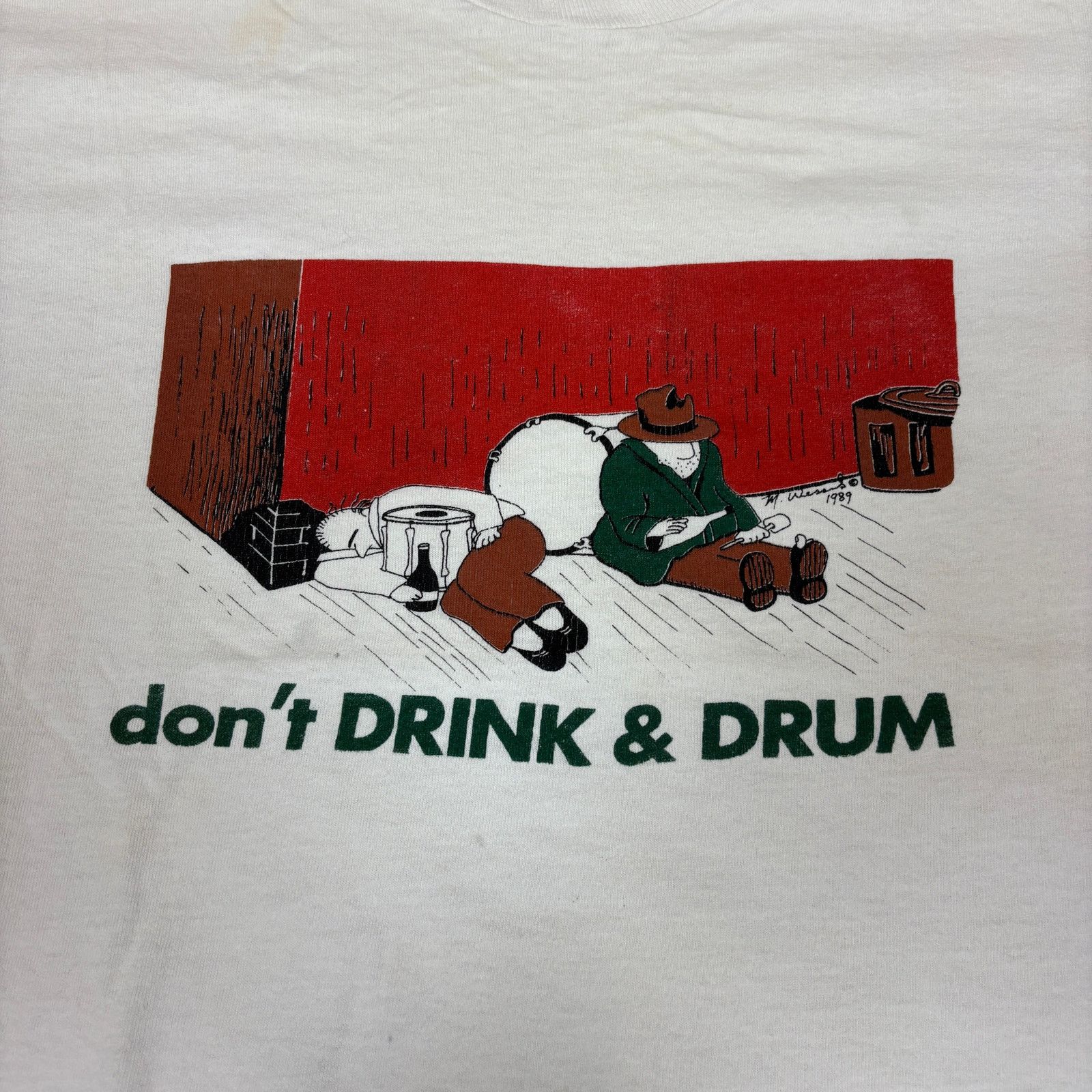 Vintage Vintage 1989 Don't Drink and Drum T Shirt Men's XL Drummer Size US XL / EU 56 / 4 - 3 Thumbnail