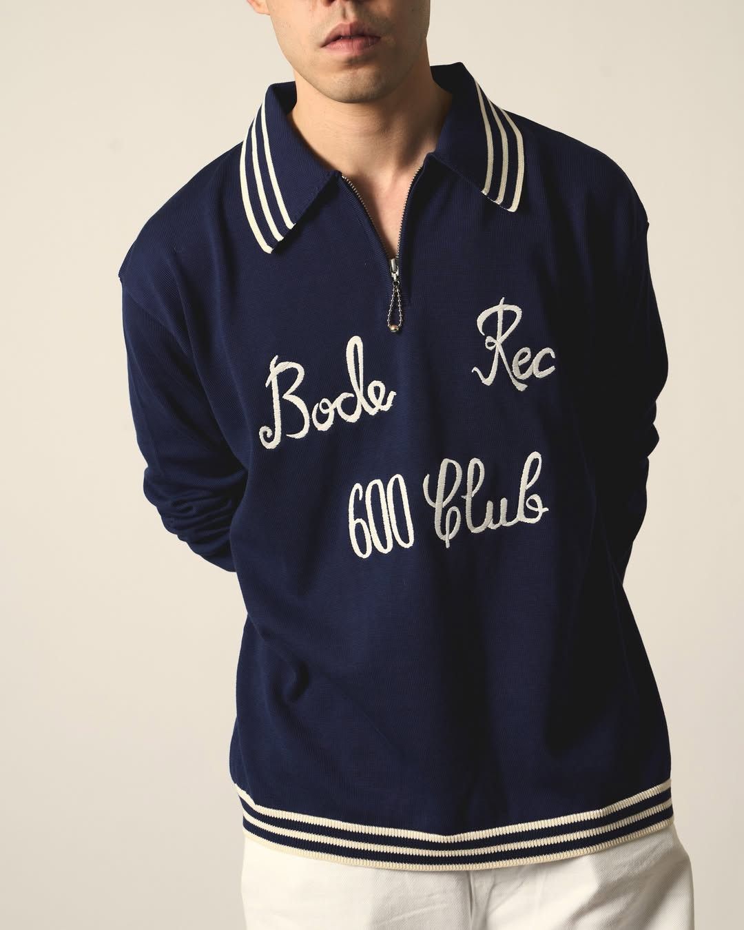 Bode 760USD Club Long-Sleeved Polo - Navy Size US L / EU 52-54 / 3 - 8 Thumbnail