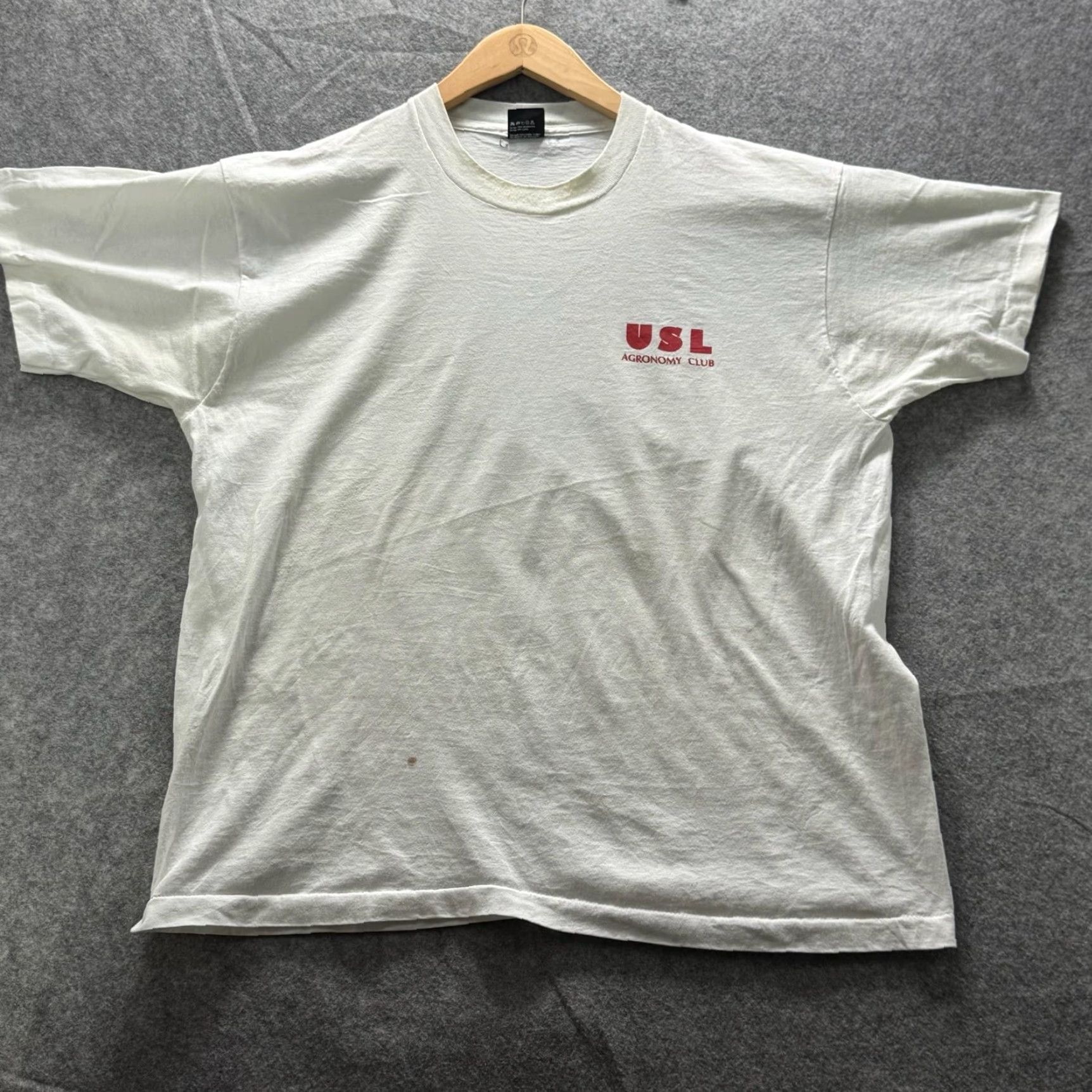 Vintage Vintage Screen Stars Best Mens 2XL White Graphic Tee Crew Neck Short Sleeve USL AGRONOMY CLUB Shirt Size US XXL / EU 58 / 5 - 2 Thumbnail