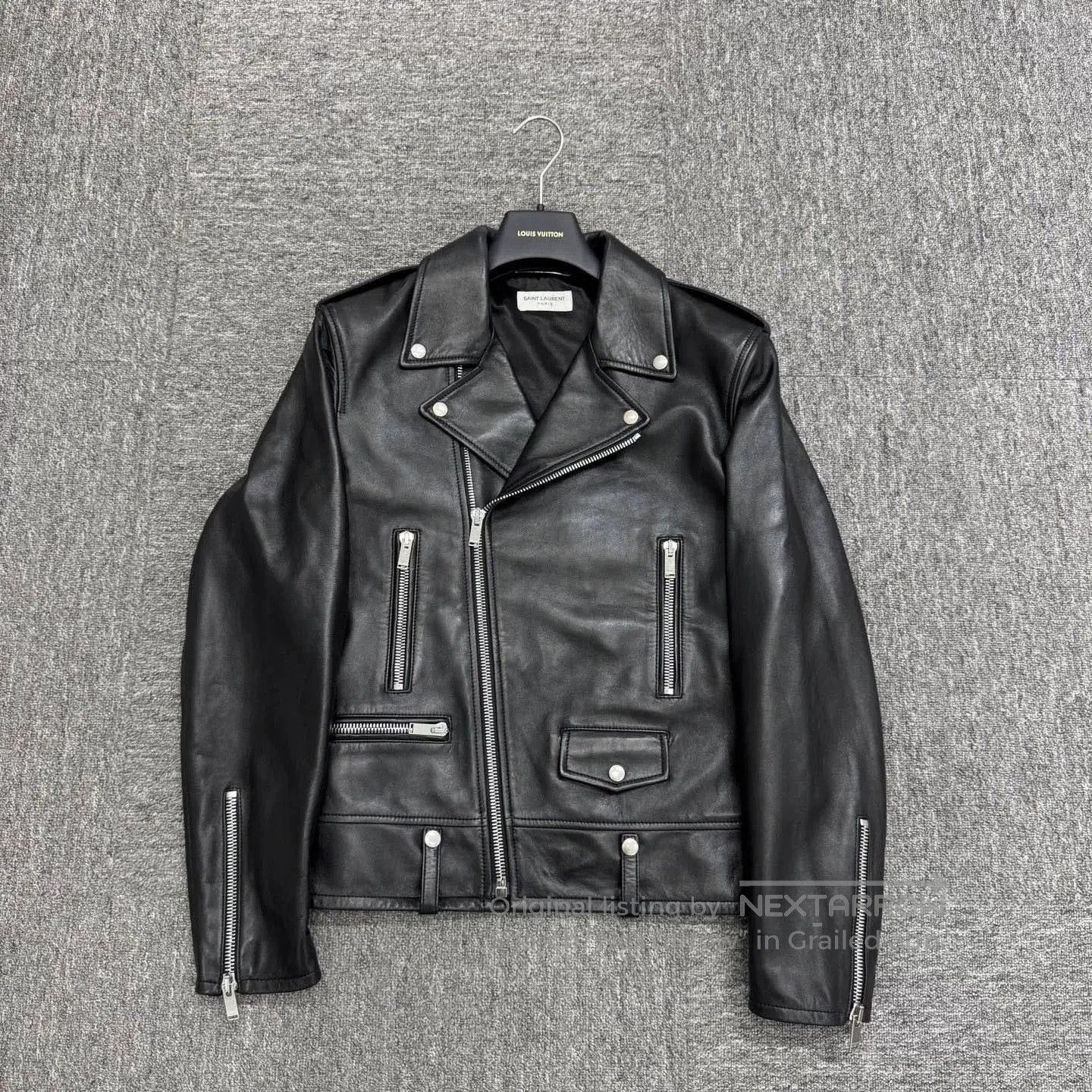 Schott black leather motorcycle jacket size 50. Size US L / EU 52-54 / 3 - 1 Thumbnail