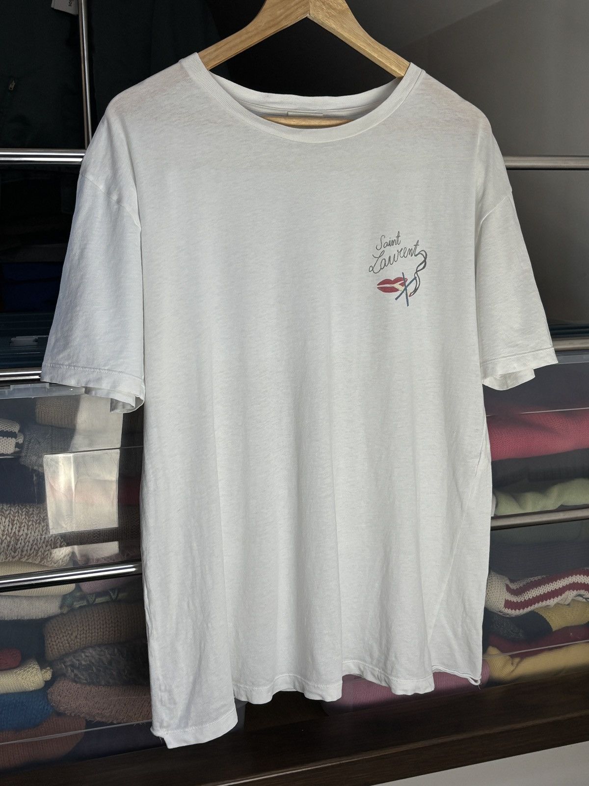 Saint Laurent Paris Saint Laurent Paris No Smoking Designer SLP Tee Size US S / EU 44-46 / 1 - 2 Thumbnail