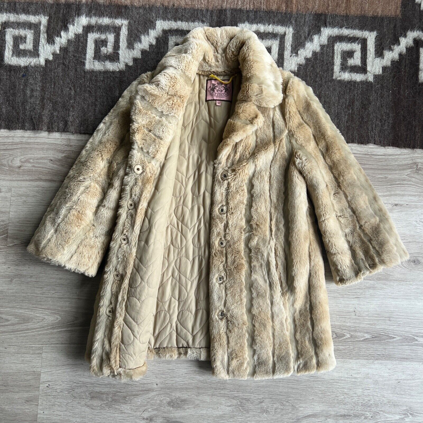 Juicy Couture Juicy Couture y2k Faux Fur Modacrylic 3/4 Sleeve Coat 8707AC Size M / US 6-8 / IT 42-44 - 4 Thumbnail