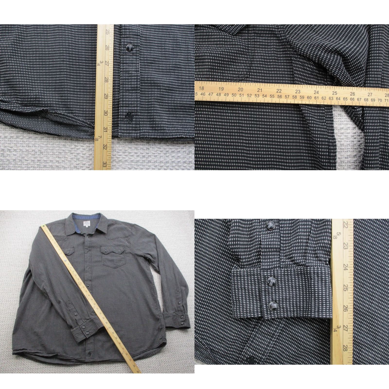 Vintage Moon Shine Spirit Shirt Mens 2XL Western Pearl Snap Long Sleeve Black Geometric Pattern Casual Workwear Shirt Mens 2XL Moon Shine Spirit Womens? Size US XXL / EU 58 / 5 - 9 Thumbnail