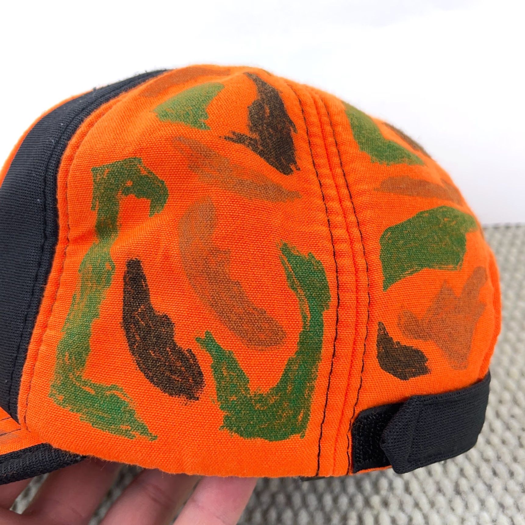 Vintage VINTAGE Blaze Orange Camo Trucker Hat Cap Strap back Insulated 90s Y2K Hunting Size 44L - 7 Thumbnail