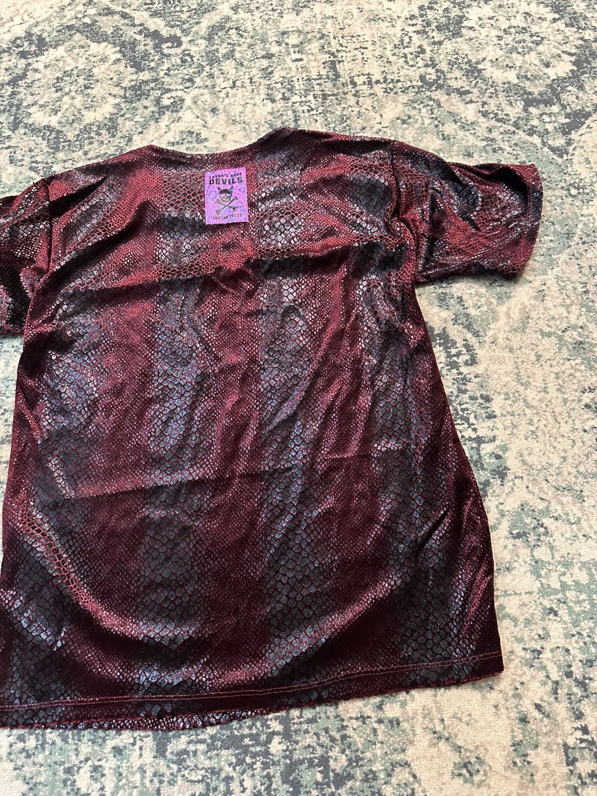 Beauty Beast 1990 - Super Lovers Japan Red Blood Snakeskin Studded Mesh T Size US M / EU 48-50 / 2 - 20 Thumbnail
