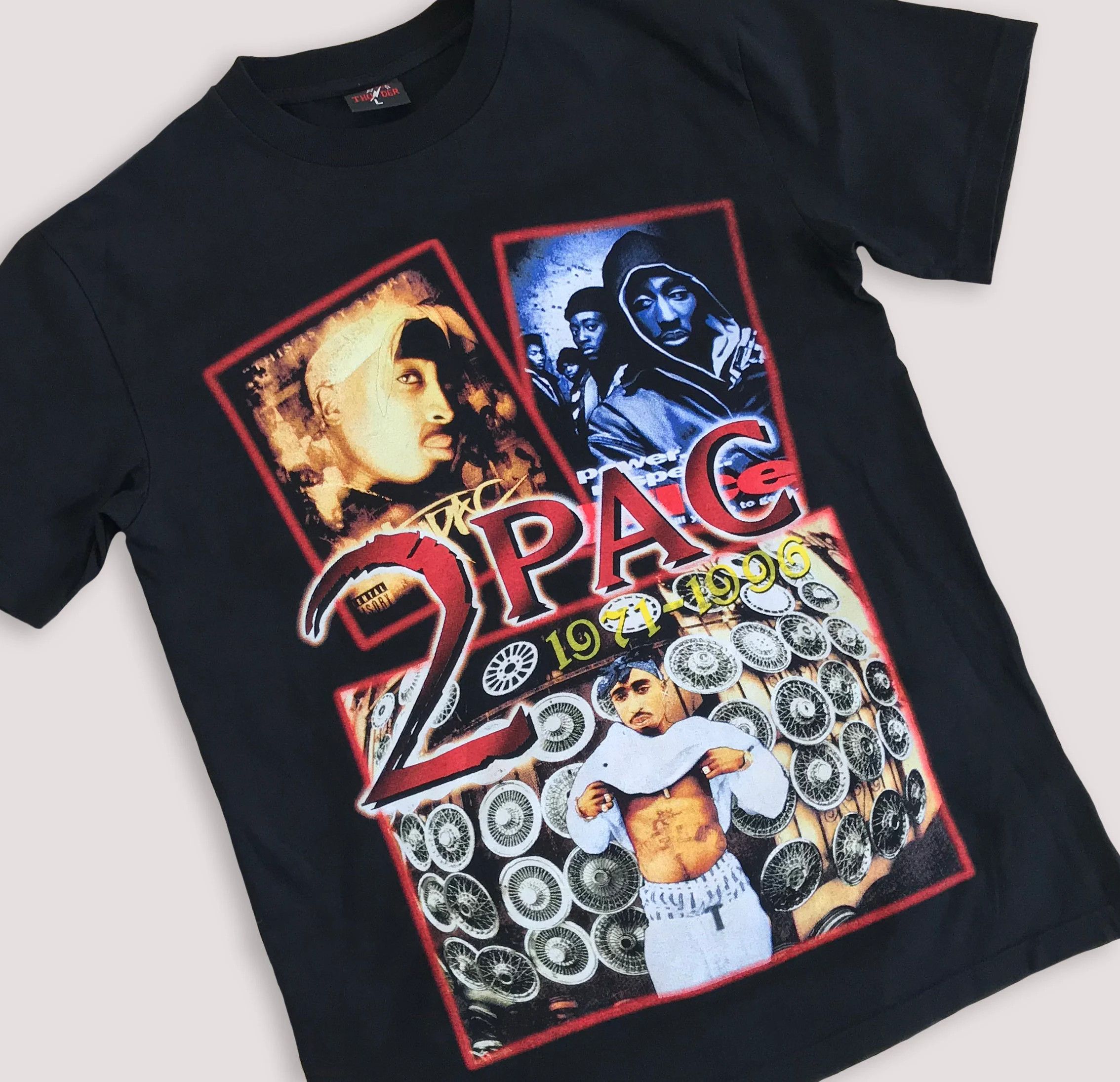 Rap Tees Vintage 90s 2pac t shirt Tupac Tee Rap Hip hop Thug Life M/L Size US M / EU 48-50 / 2 - 4 Thumbnail