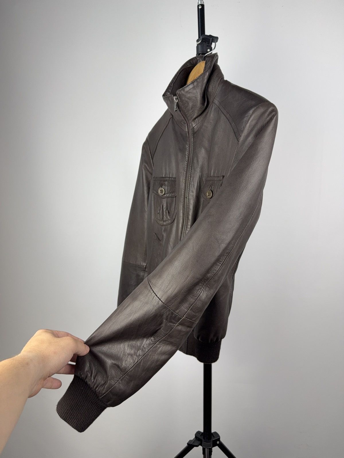 Leather Made in Italy Brown Real Leather Bomber Jacket Size 3 Size M / US 6-8 / IT 42-44 - 4 Thumbnail