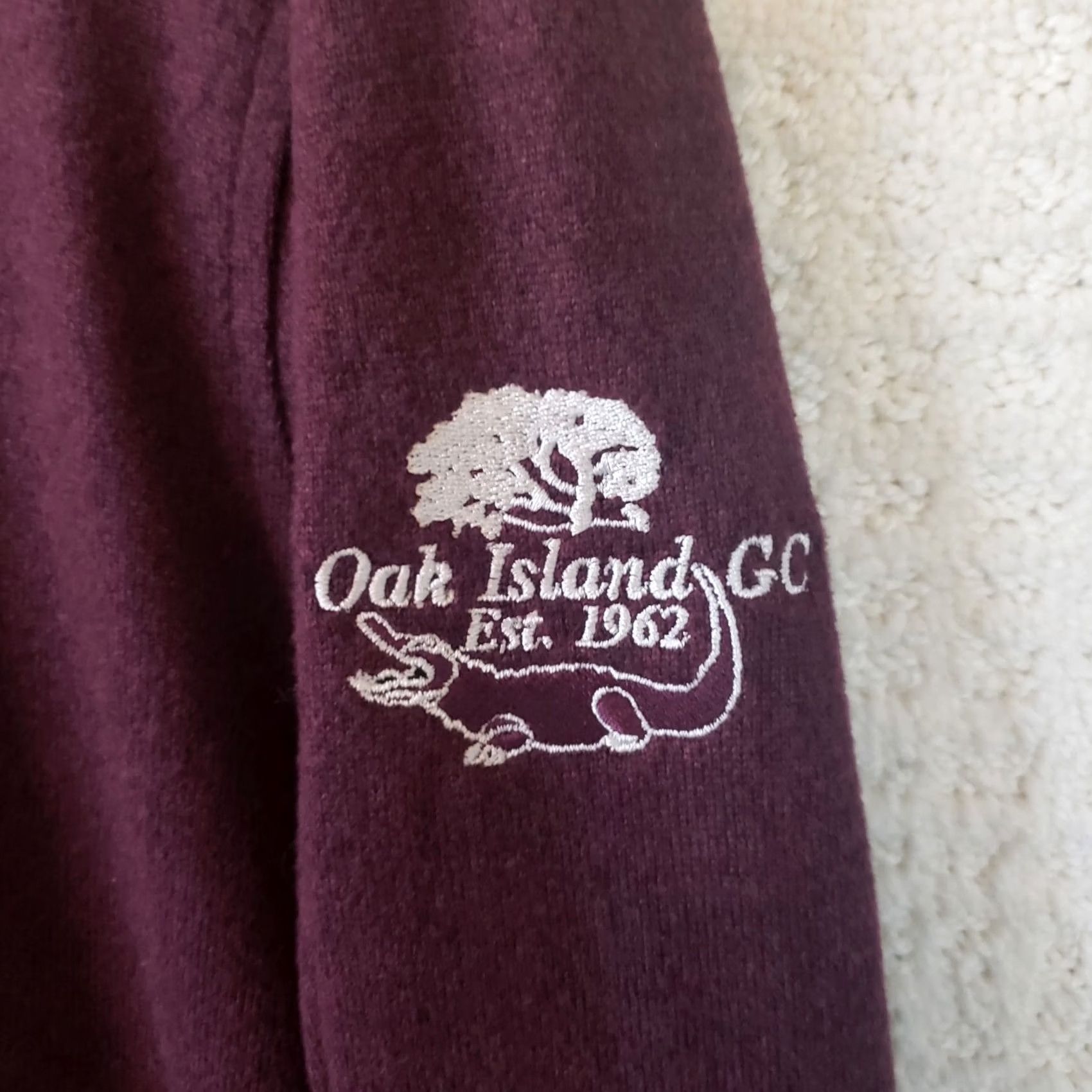 Logo 7 Straight Down Men Pullover Sweater M Maroon Long Sleeve 1/4 Zip Logo Embroidered Mock Neck Knit Casual Workwear Golf Outdoor Men Size US M / EU 48-50 / 2 - 6 Thumbnail