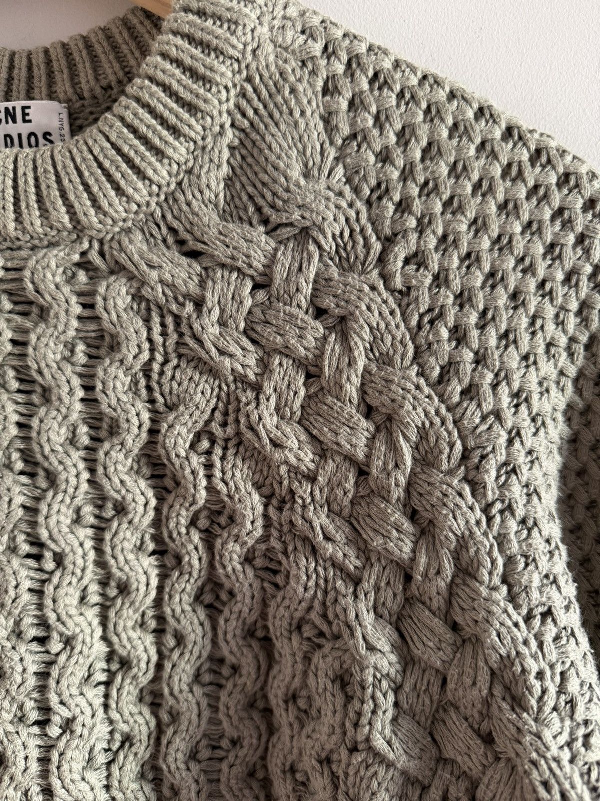 Acne Studios Acne Studios Chunky Cable Knit Cotton Sweater Size S / US 4 / IT 40 - 5 Thumbnail