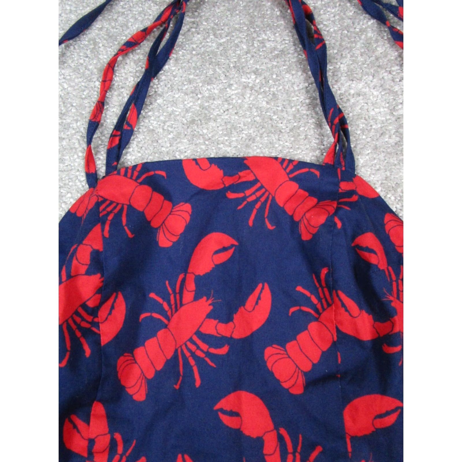 Vintage Eva Franco Crop Top Womens 0 Petite Blue Red Lobster New Size XS / US 0-2 / IT 36-38 - 2 Thumbnail