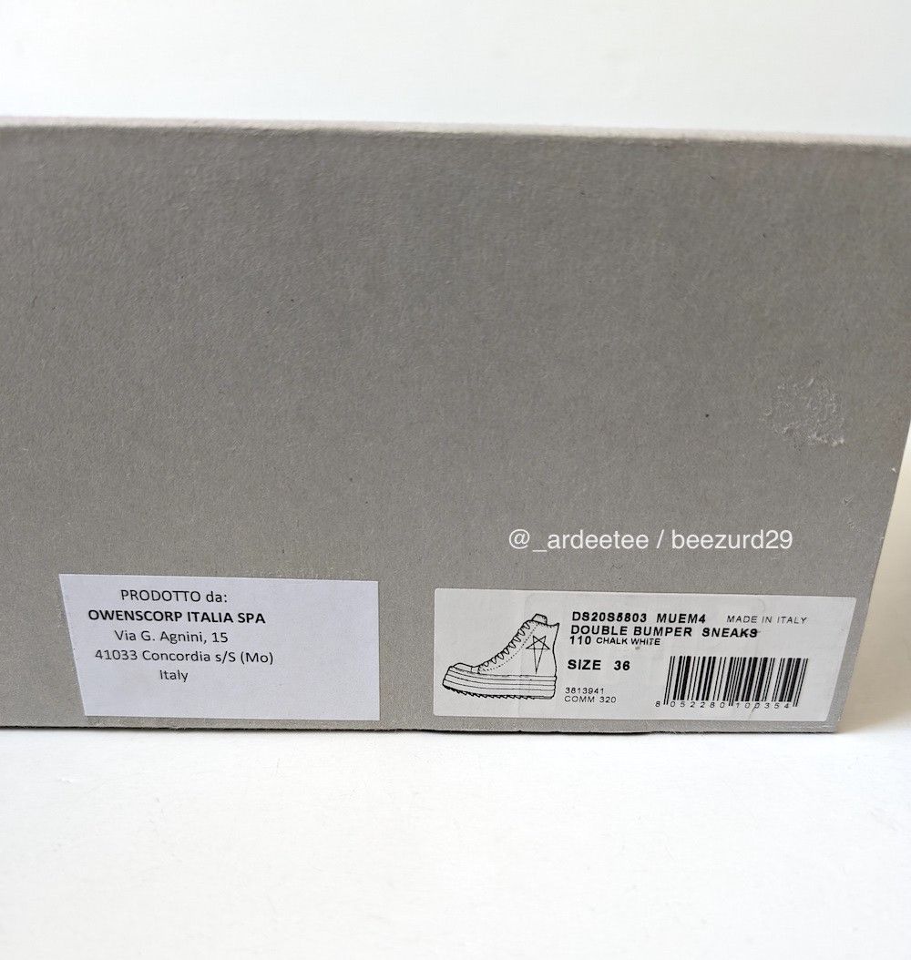 Rick Owens Drkshdw *NEW* SS20 PENTAGRAM DOUBLE BUMPER RAMONES CHALK WHITE 36 Size US 6 / IT 36 - 9 Thumbnail