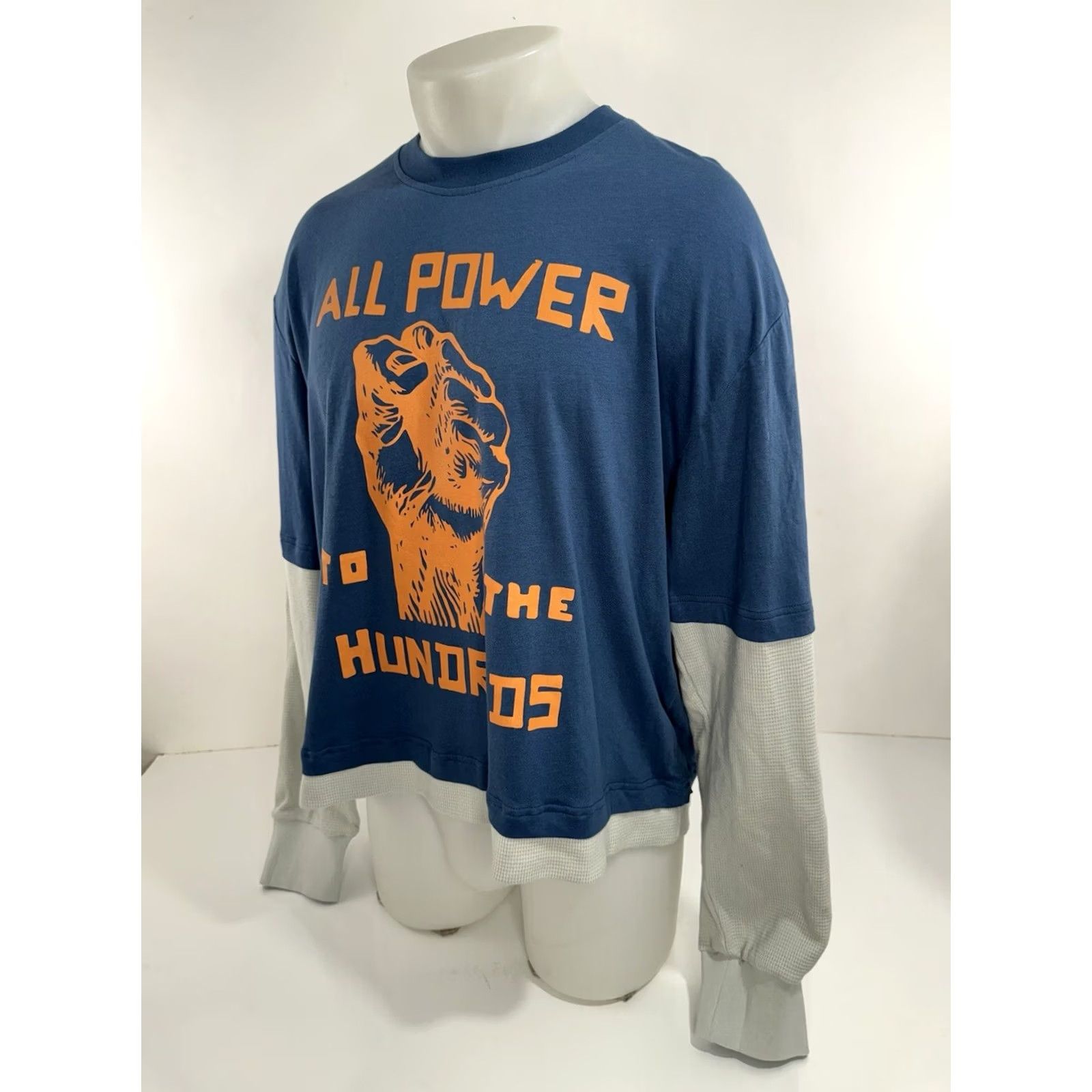 The Hundreds The Hundreds Thermal Lined Layered Shirt XL Blue ALL POWER Men Size US XL / EU 56 / 4 - 2 Thumbnail