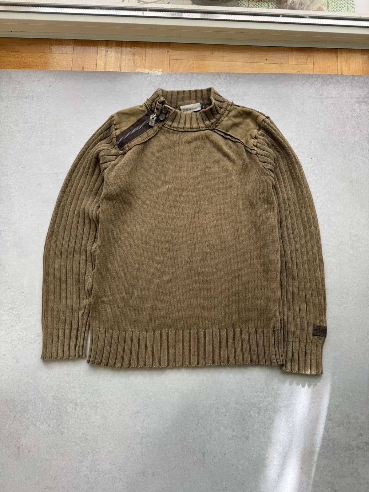 Le Grande Bleu (L.G.B.) Vintage Diesel Style Y2k Zipped Neck Ribbet Sweater Size US S / EU 44-46 / 1 - 1 Thumbnail