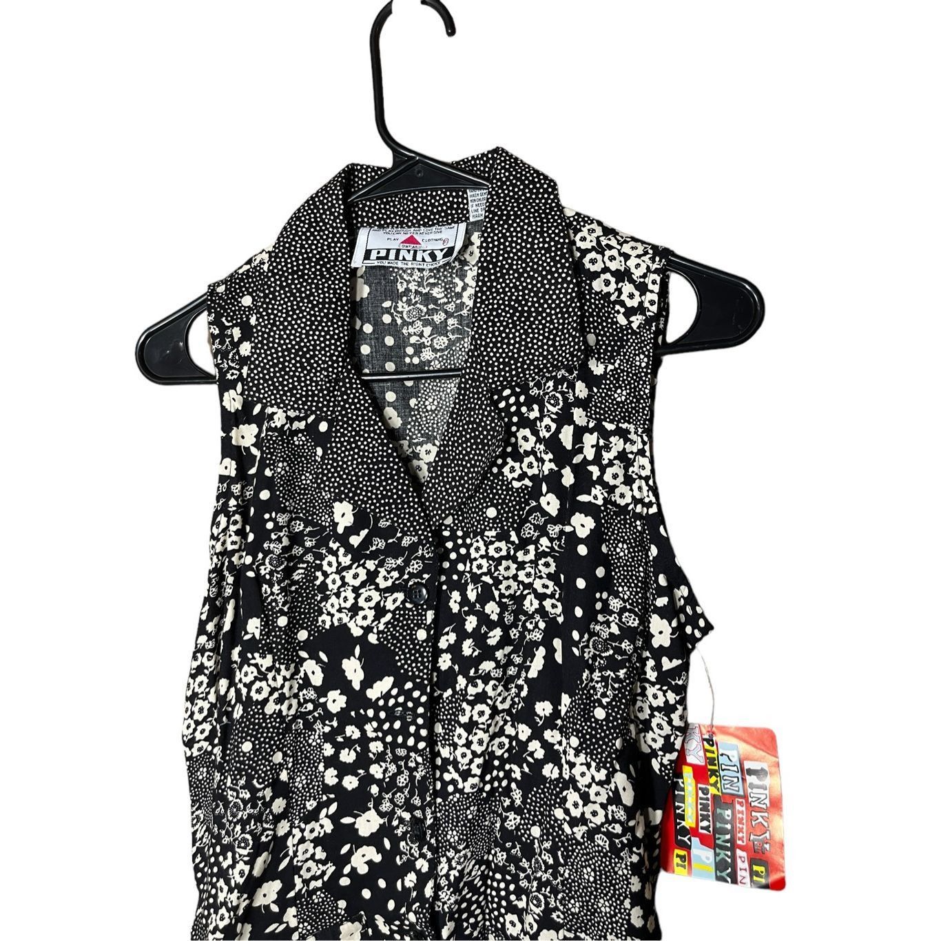 Other Vintage Pinky 90s Floral Print Patchwork Button Up Sleeveles Size M / US 6-8 / IT 42-44 - 2 Thumbnail