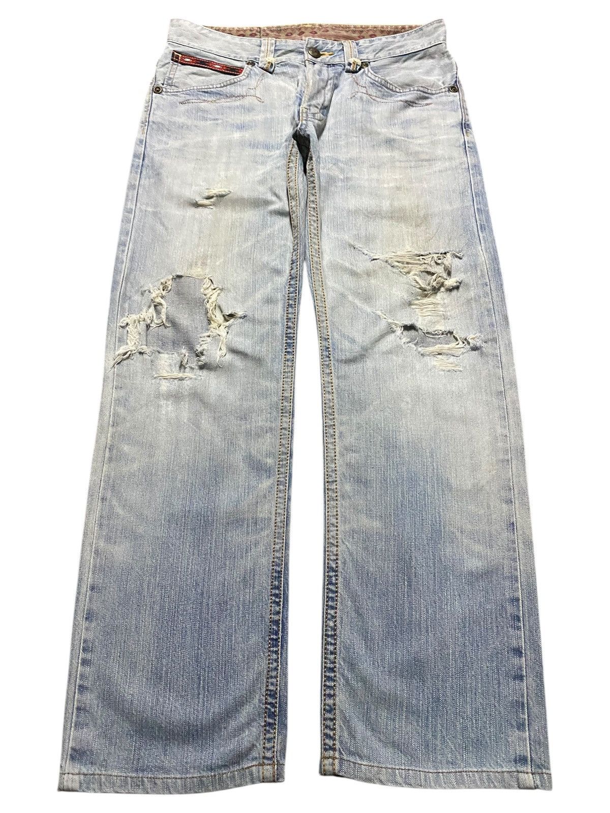 Edwin Vintage Edwin Light Wash Ripped Loose Jeans Size US 32 / EU 48 - 1 Thumbnail