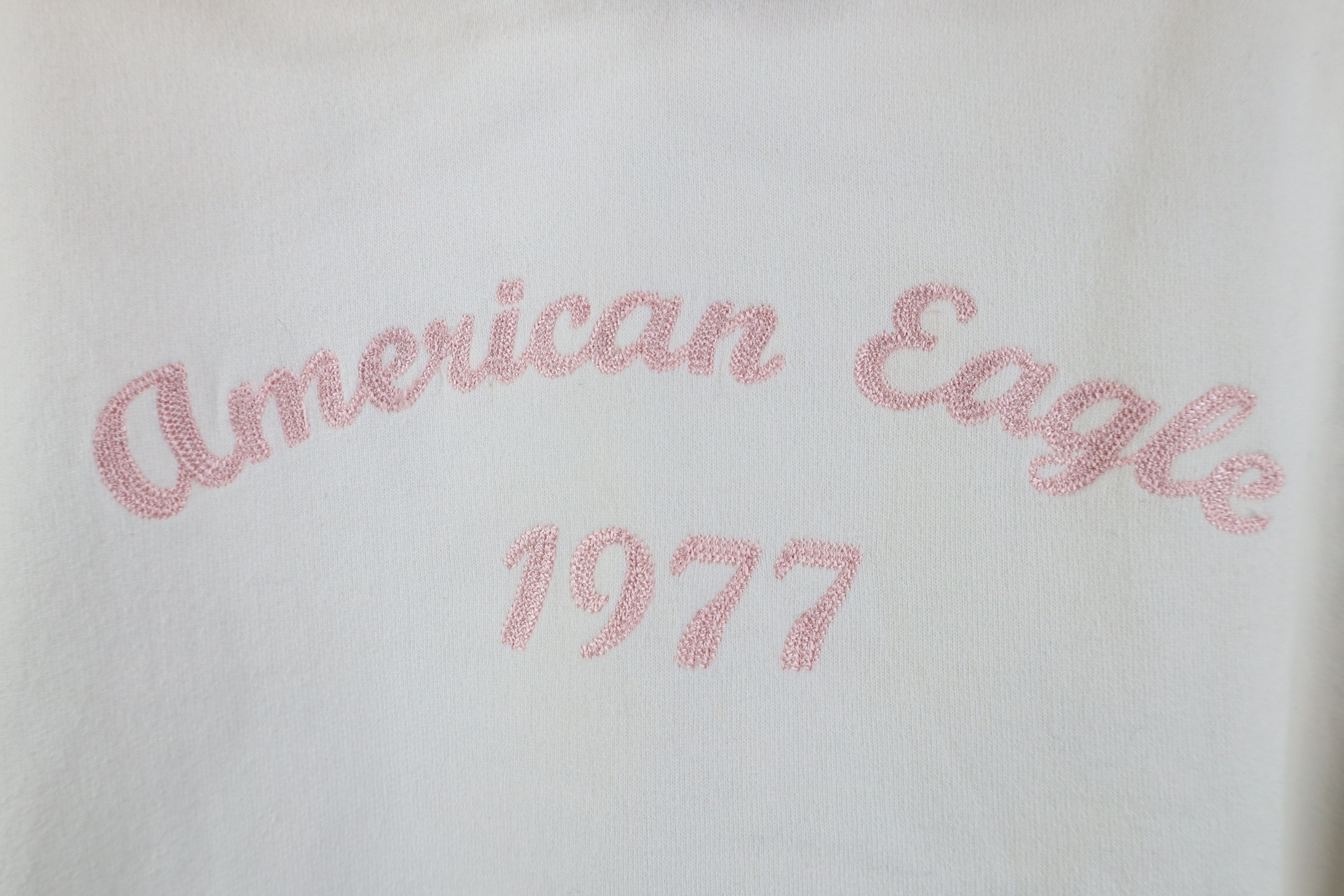 American Eagle Outfitters Vintage 90s Y2K American Eagle Chainstitch Hoodie White Size XL / US 12-14 / IT 48-50 - 4 Thumbnail