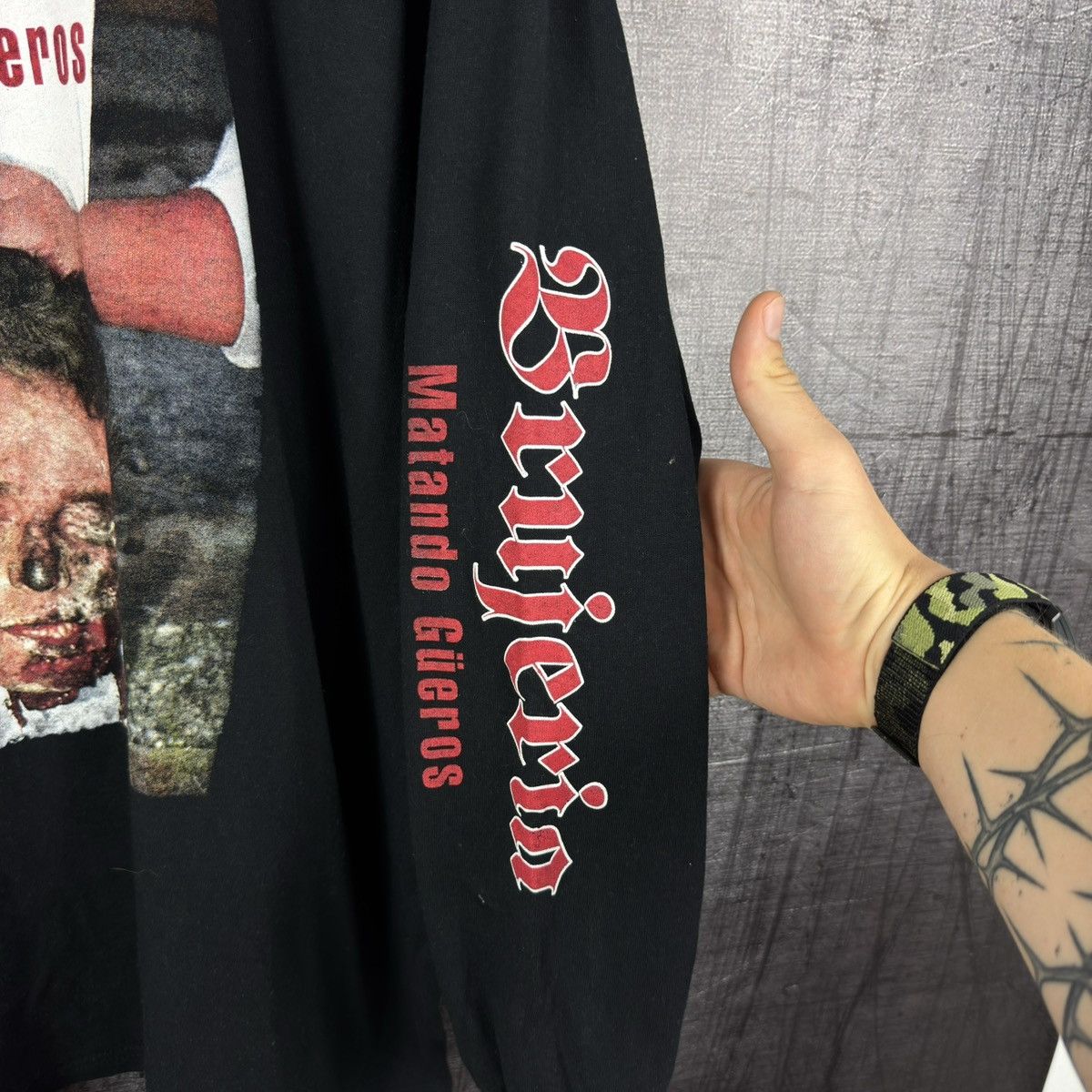 Band Tees Brujeria Matando gueros long sleeve t shirt metal band Size US XL / EU 56 / 4 - 2 Thumbnail