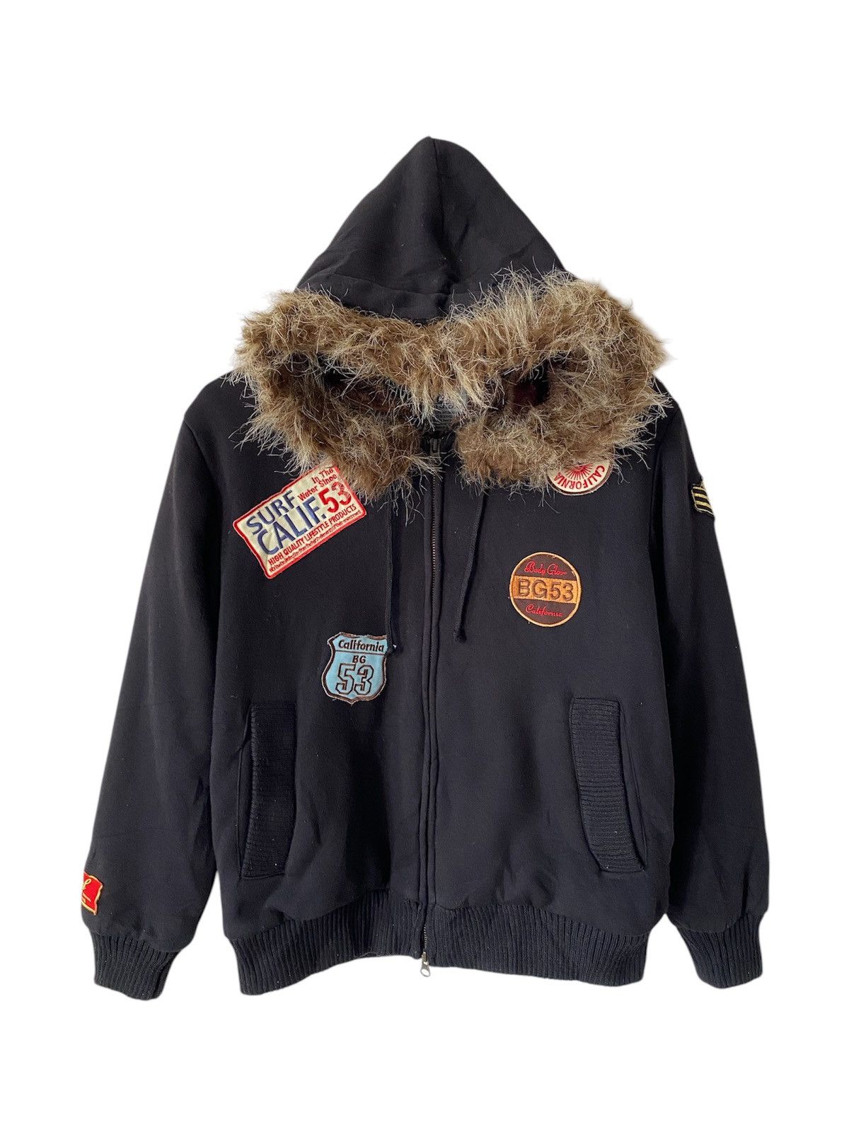 Le Grande Bleu (L.G.B.) Vintage Body Glove Zipper Hoodie Faux Fur Size US M / EU 48-50 / 2 - 5 Thumbnail