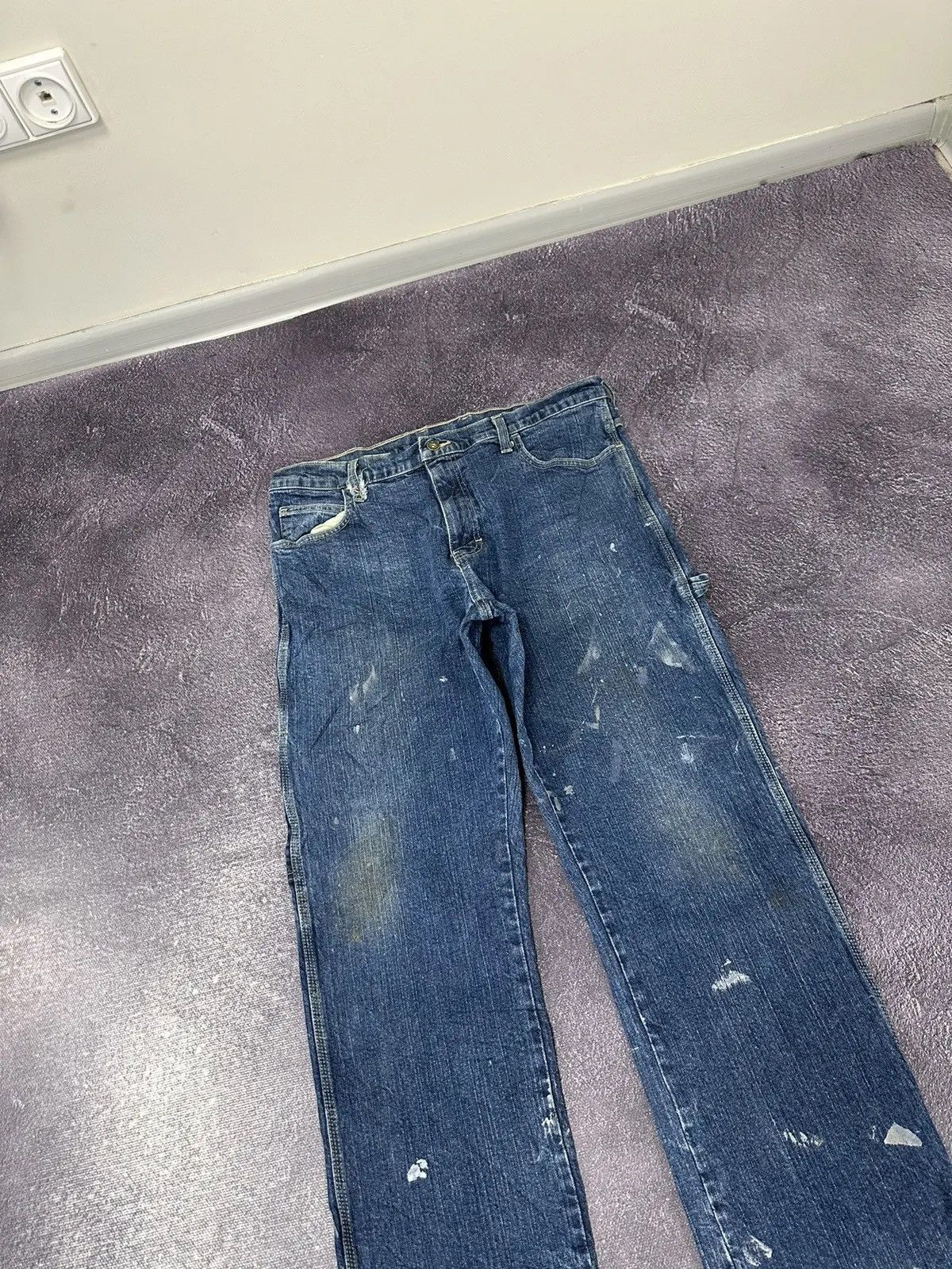 Dickies × Vintage Vintage Dickies Blue Painted Work Hype Denim Jeans Size US 33 - 9 Thumbnail
