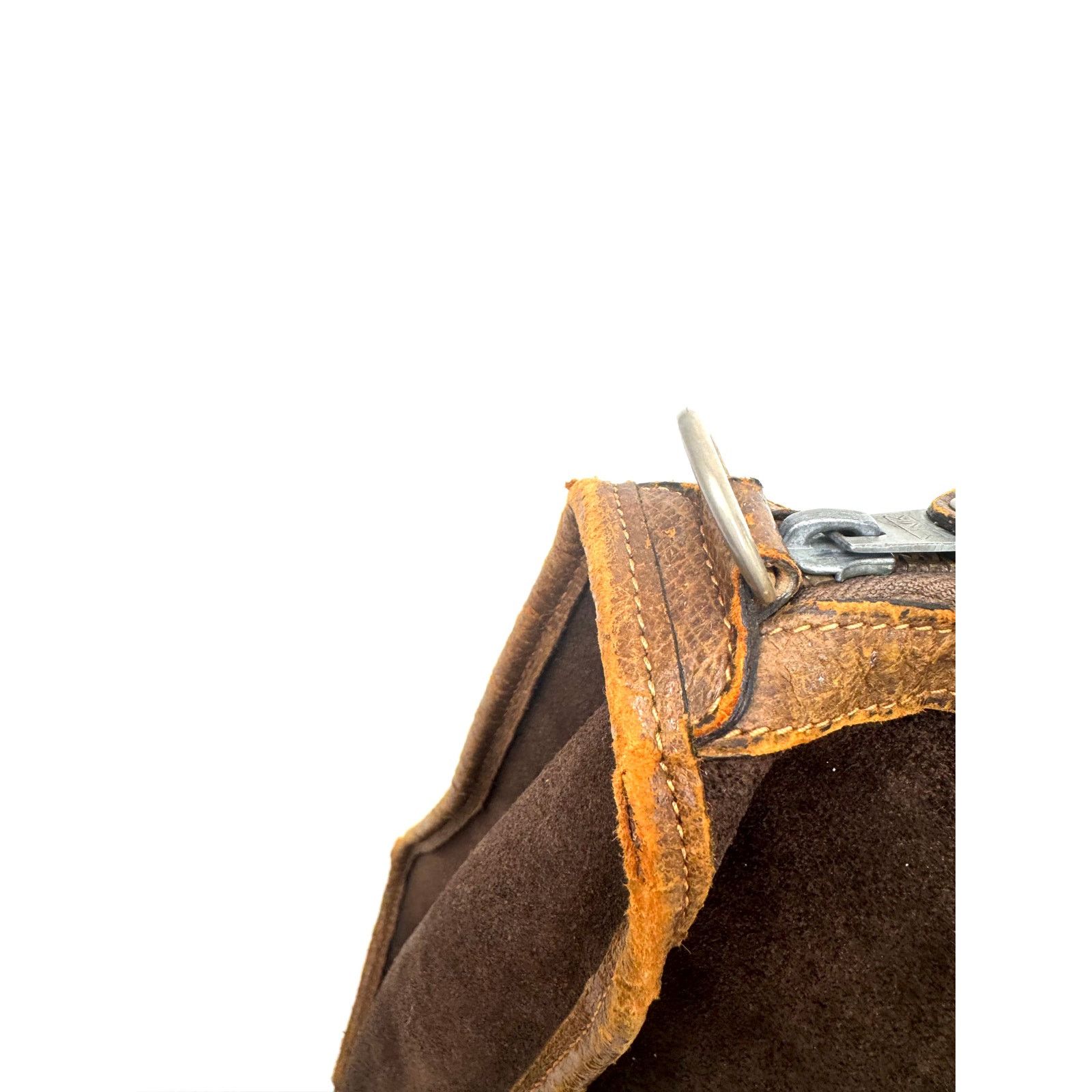 Gucci Gucci Vintage Brown Suede Web Top Handle Bag With D Rings Size ONE SIZE - 6 Thumbnail
