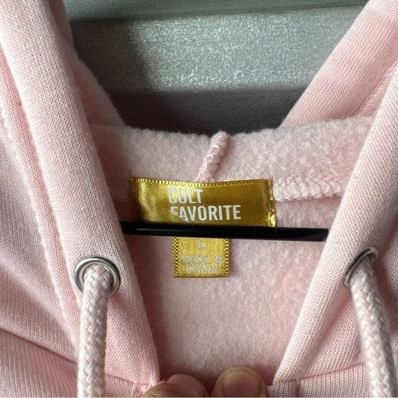 Other Cult Favorite NYC Pink Hooded Sweatshirt Sz Large L Size L / US 10 / IT 46 - 3 Thumbnail