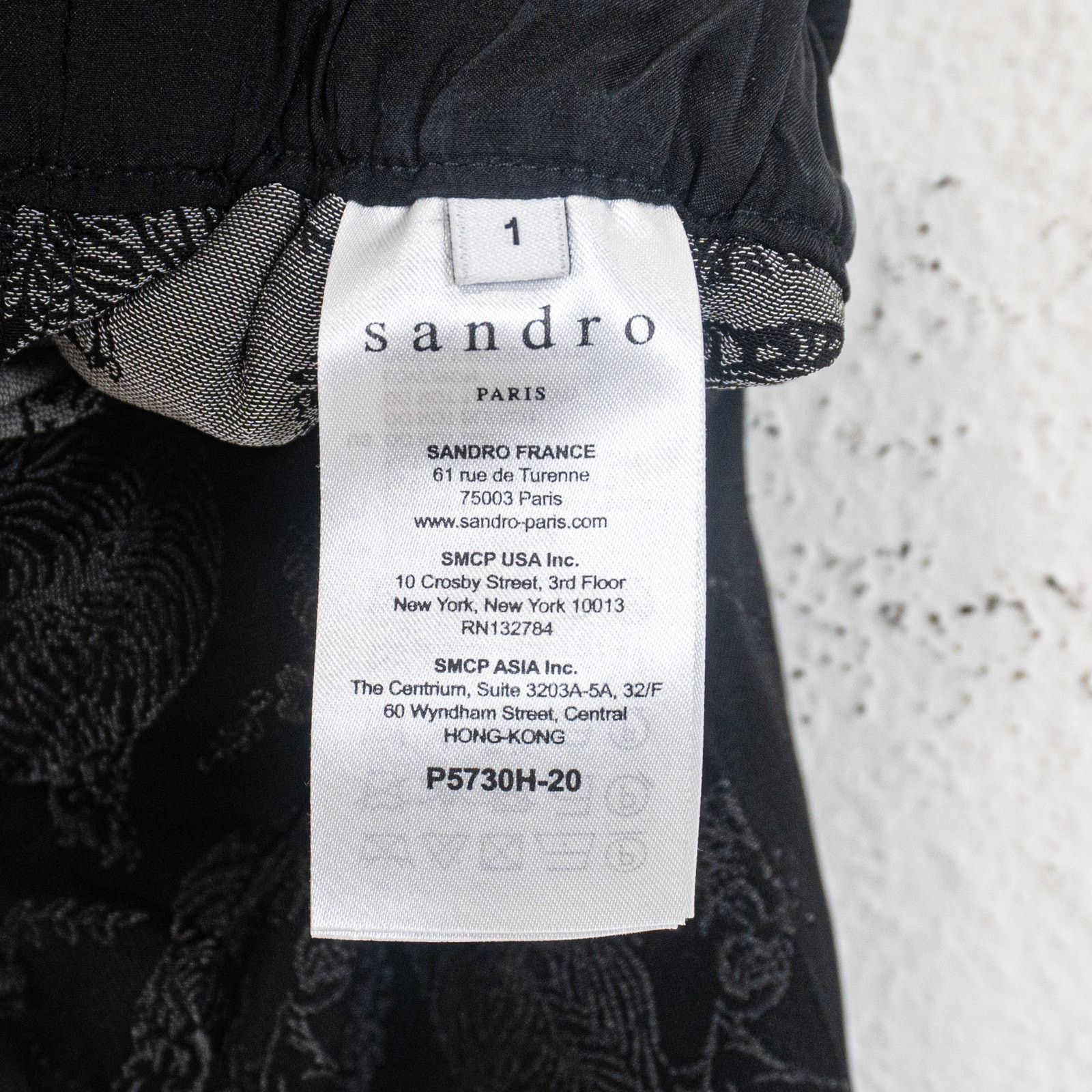 Sandro Sandro Paris Women's Tiger embroidered Pants in black size 1 Size 24" / US 00 / IT 34 - 6 Thumbnail