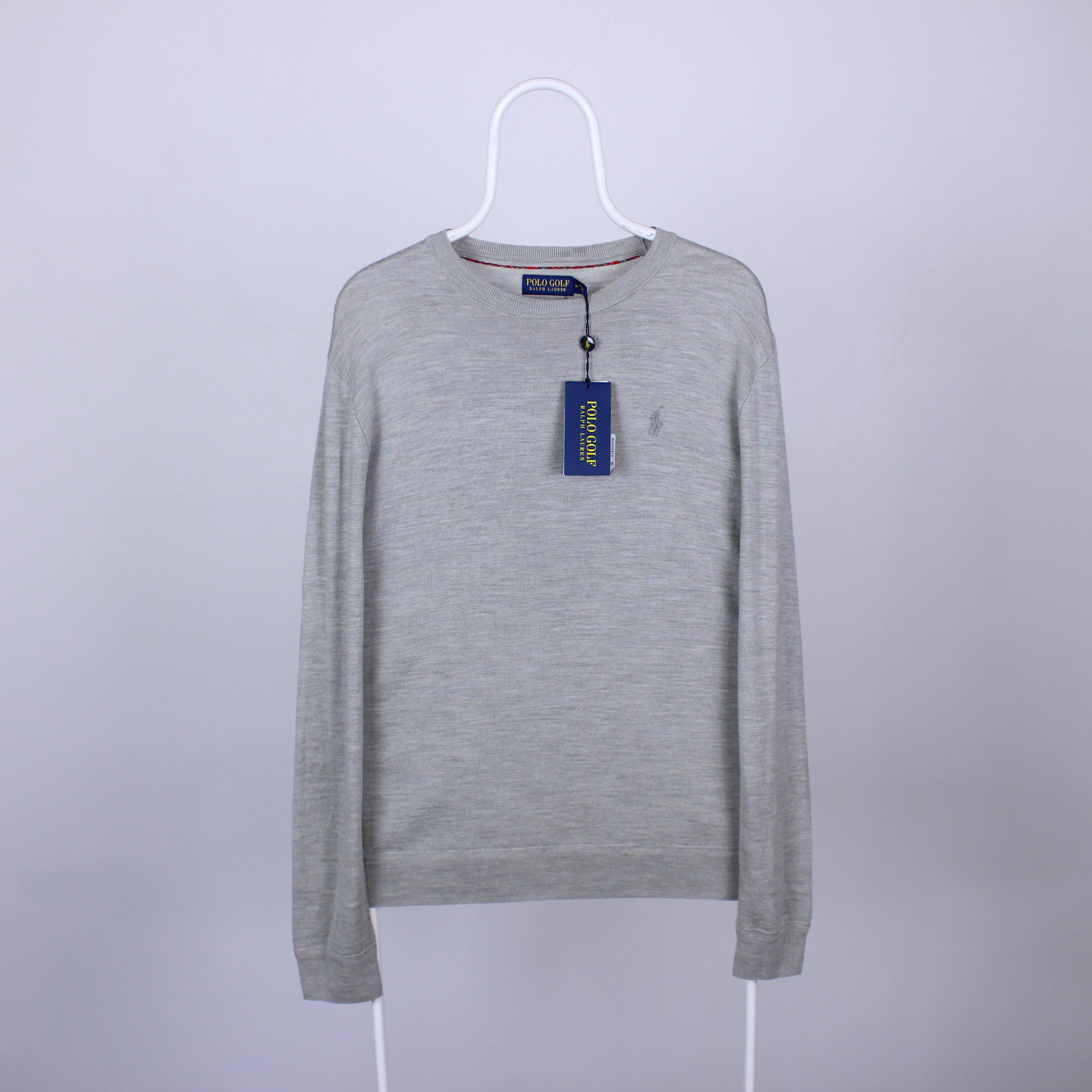 Polo Ralph Lauren sweater golf merino wool M L gray light