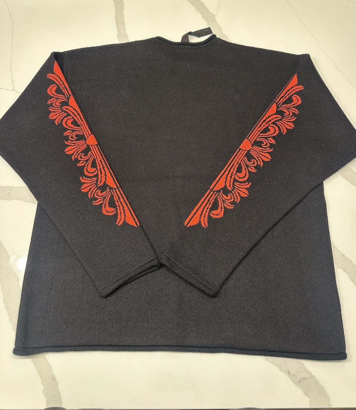 Chrome Hearts 🔥Chrome Hearts Black Cashmere with Red Fleur Cross Sweater🔥 Size US XL / EU 56 / 4 - 2 Thumbnail