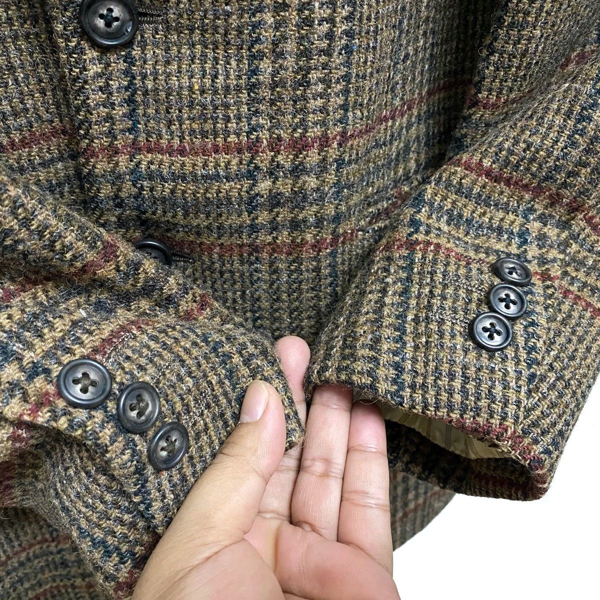 Harris Tweed Vintage HARRIS TWEED Wool Jacket Novacheck Harringbone Size 44L - 4 Thumbnail