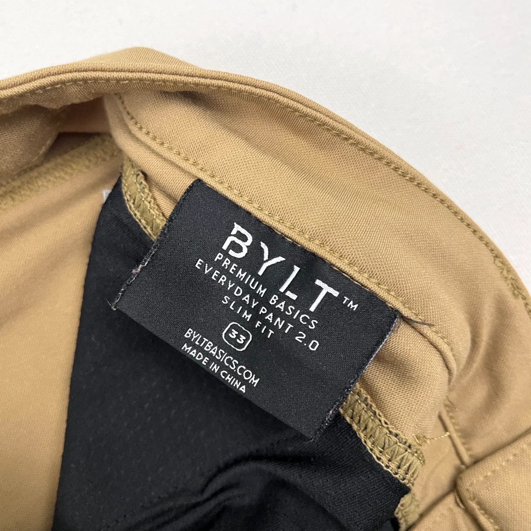 Vintage BYLT Everyday Pants 2.0 Mens 30 x 30 Slim Fit Brown Chino Tapered Stretch Breathable 5-Pocket Zip Fly Button Casual Travel Size US 30 / EU 46 - 3 Thumbnail