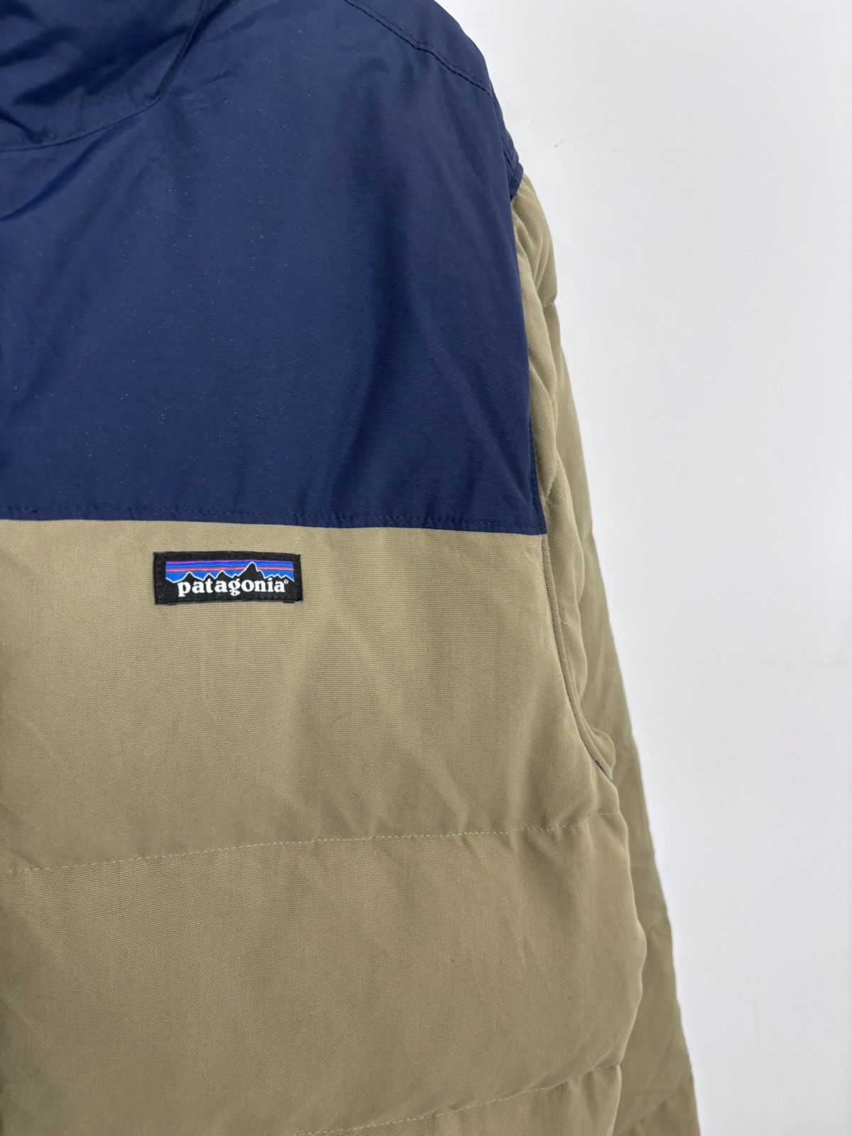 Patagonia Patagonia Men’s Bivy Down Puffer Jacket Insulated Beige/Blue Size US L / EU 52-54 / 3 - 3 Thumbnail