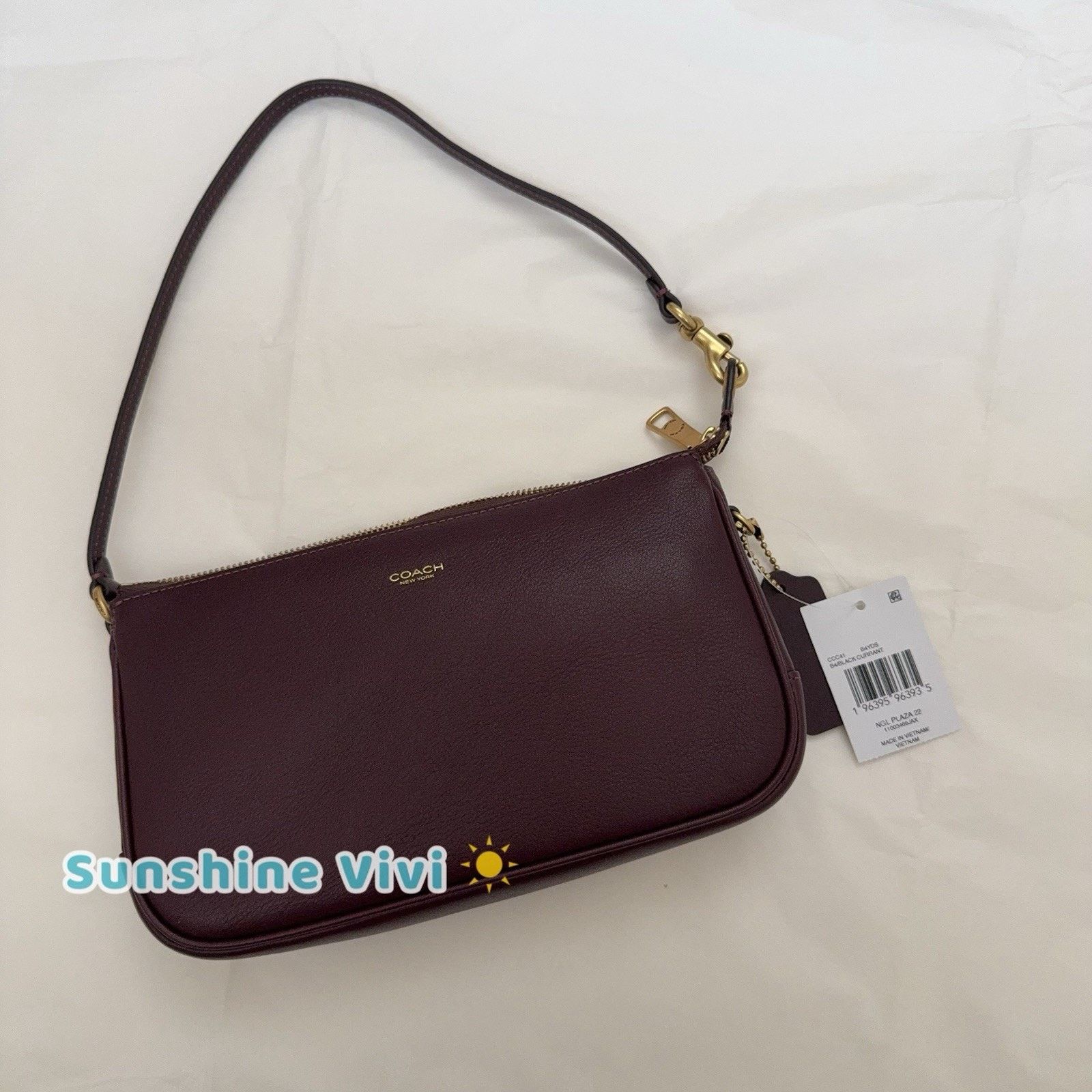 Coach NWT Coach Plaza Bag in Brass/Black Currant Leather CCC41 Size ONE SIZE - 1 Thumbnail