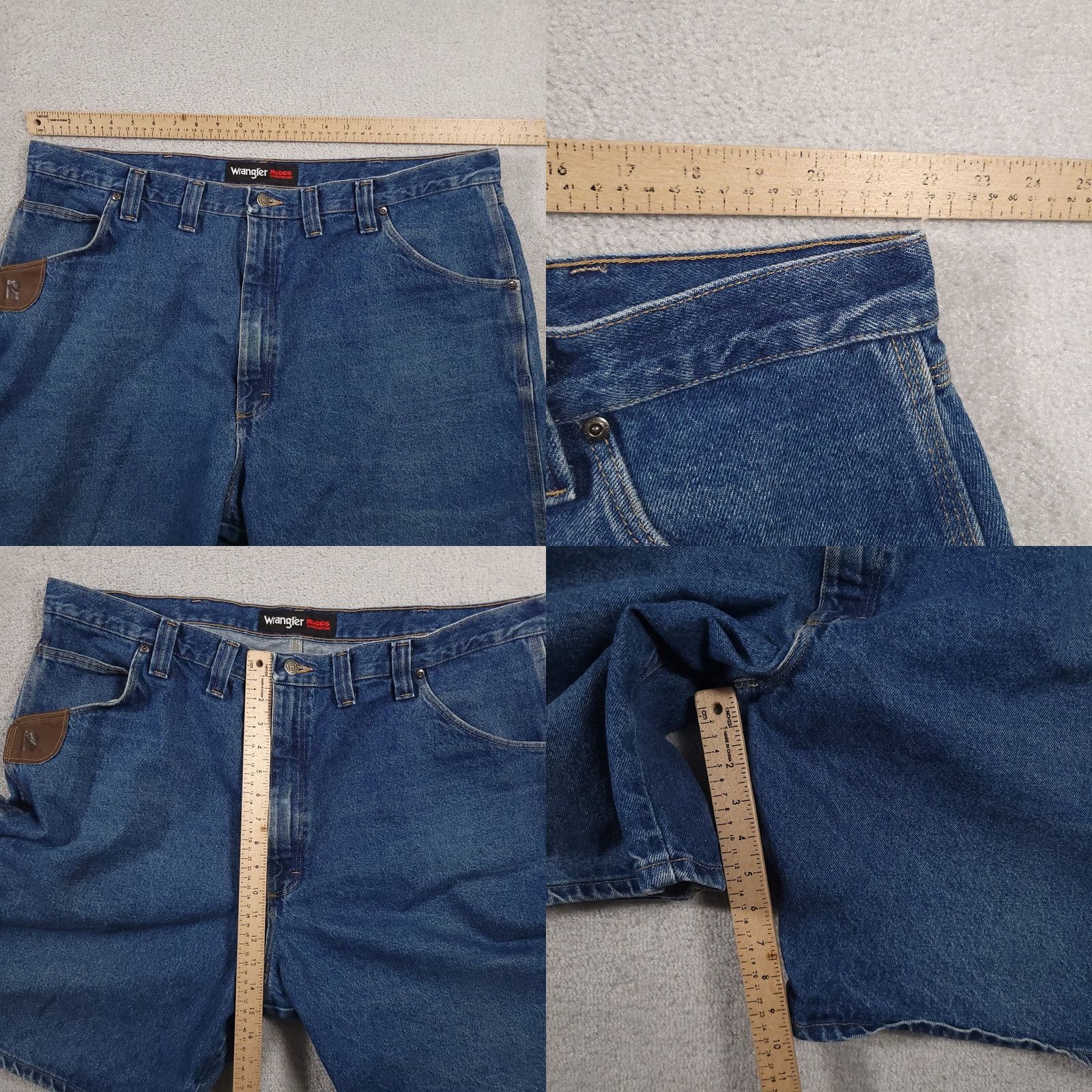 Wrangler VINTAGE Wrangler Riggs Workwear Carpenter Jean Shorts Mens 44 Grunge Denim Linen Blue 10 in Inseam Pants Mens Size US 44 / EU 60 - 8 Thumbnail