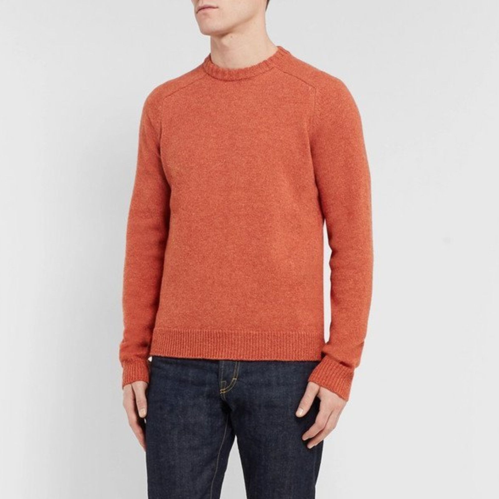 Porter Mr P. Mr Porter Mélange Shetland Wool Sweater Crew orange Size US S / EU 44-46 / 1 - 1 Thumbnail