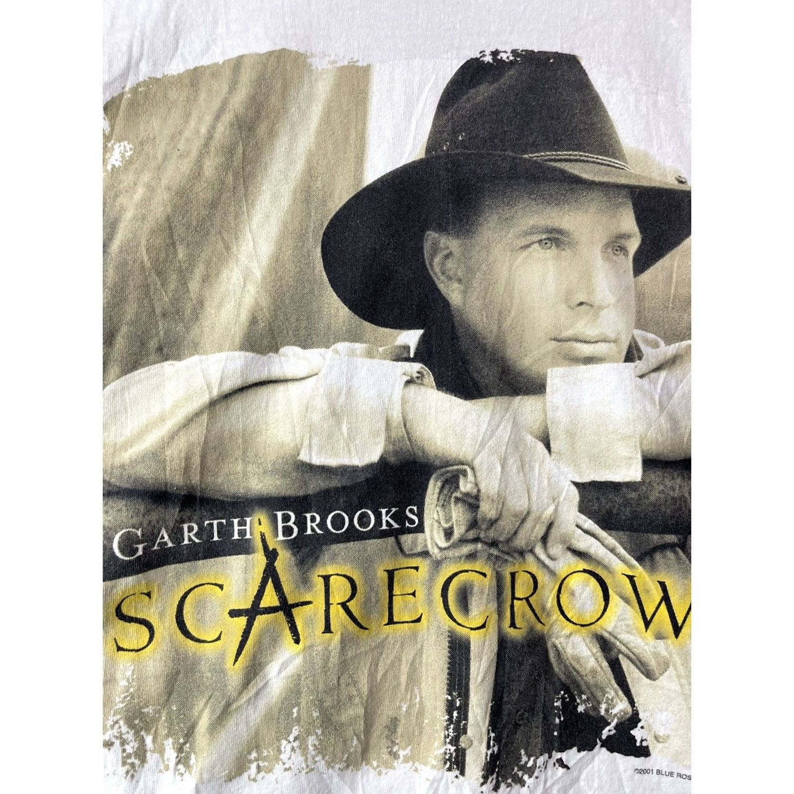 Hanes VINTAGE Garth Brooks Shirt Mens Medium Scarecrow Single Stitch Y2K Cowboy Country Music Hanes Cotton White Crew Neck Graphic Print T-Shirt Mens Size US M / EU 48-50 / 2 - 7 Thumbnail
