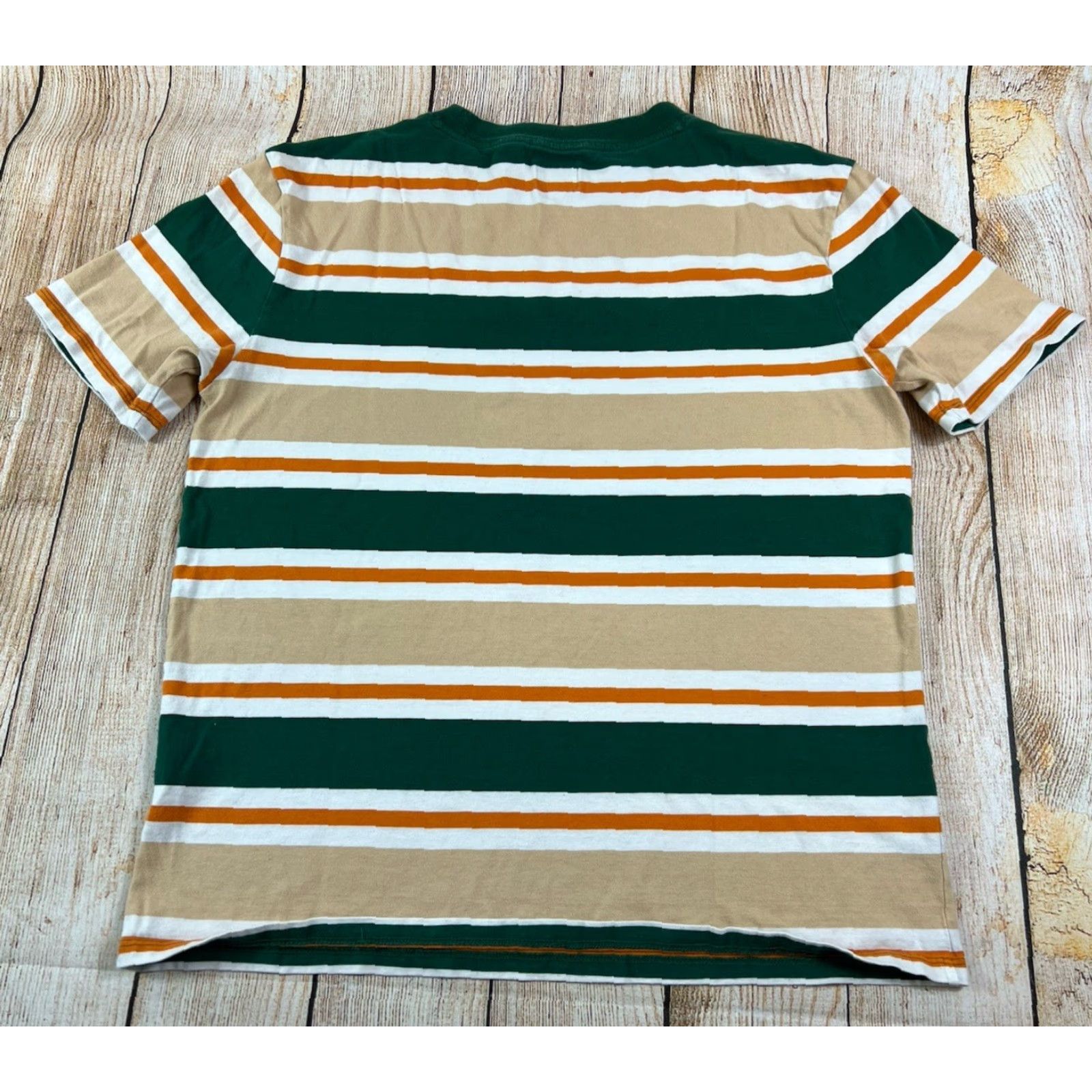 Guess VINTAGE GUESS Los Angeles T Shirt Mens Small Orange Striped Crew Neck Short Sleeve Cotton Shirt Size US S / EU 44-46 / 1 - 2 Thumbnail