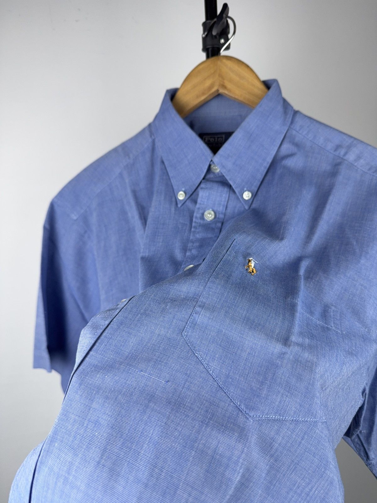 Polo Ralph Lauren 90s Vintage Polo Ralph Lauren Button Short Down Shirt Blue Size US L / EU 52-54 / 3 - 7 Thumbnail