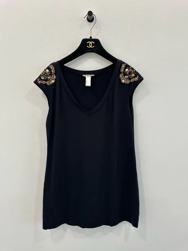 Balmain Balmain Black Cotton T-Shirt for Women 0089 Size M / US 6-8 / IT 42-44 - 1 Thumbnail