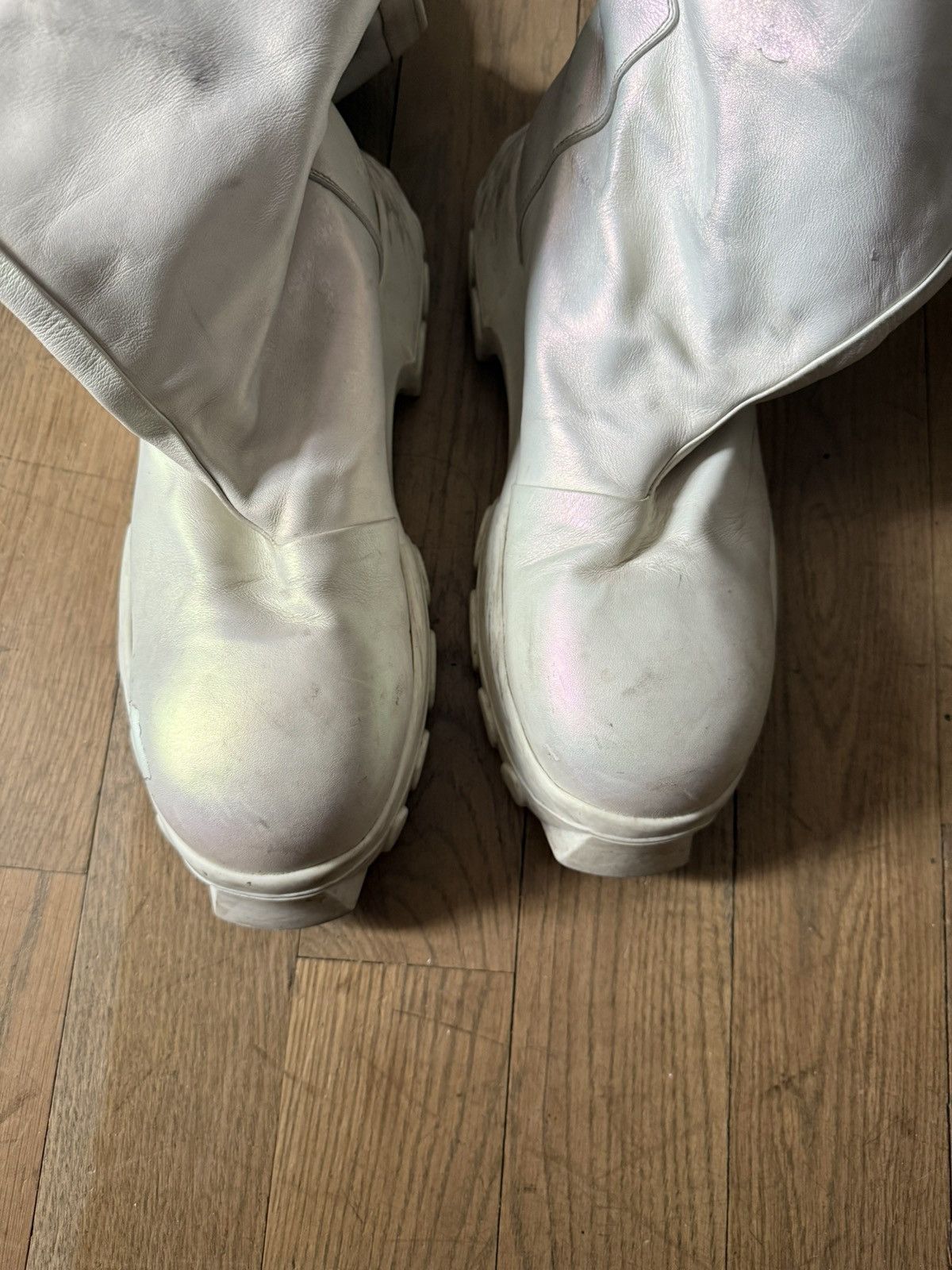 Rick Owens Rick Owens AW20 iridescent sample thigh high tractor boots Size US 8 / EU 41 - 5 Thumbnail