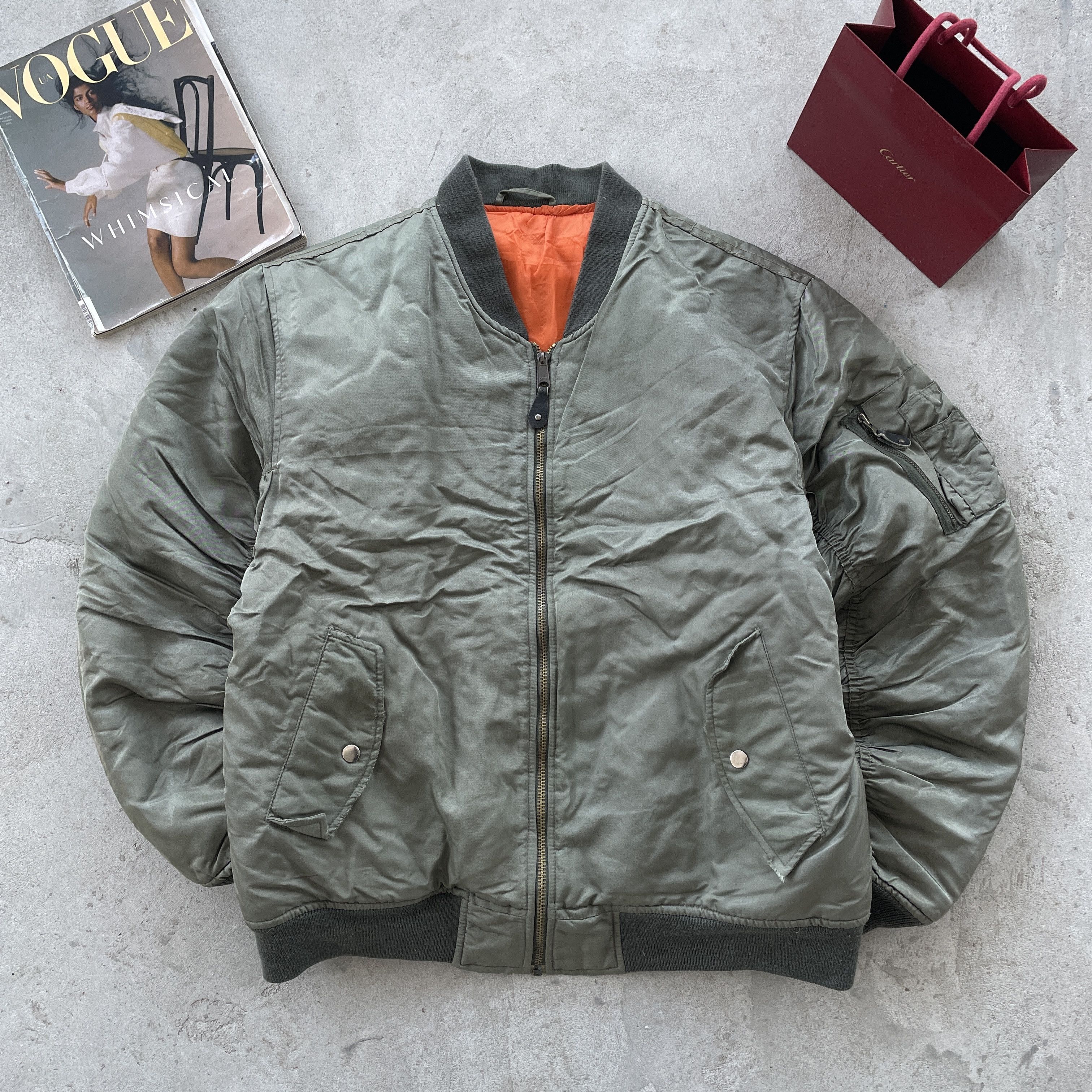 Vintage Vintage MA-1 Reversible Aviation Bomber Jacket Size US XL / EU 56 / 4 - 1 Thumbnail