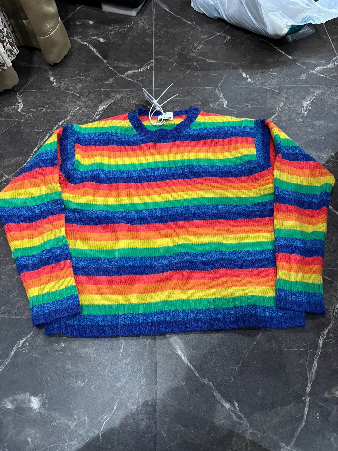 Acne Studios Acne Studios Rainbow Striped Wool Sweater Size S / US 4 / IT 40 - 1 Thumbnail
