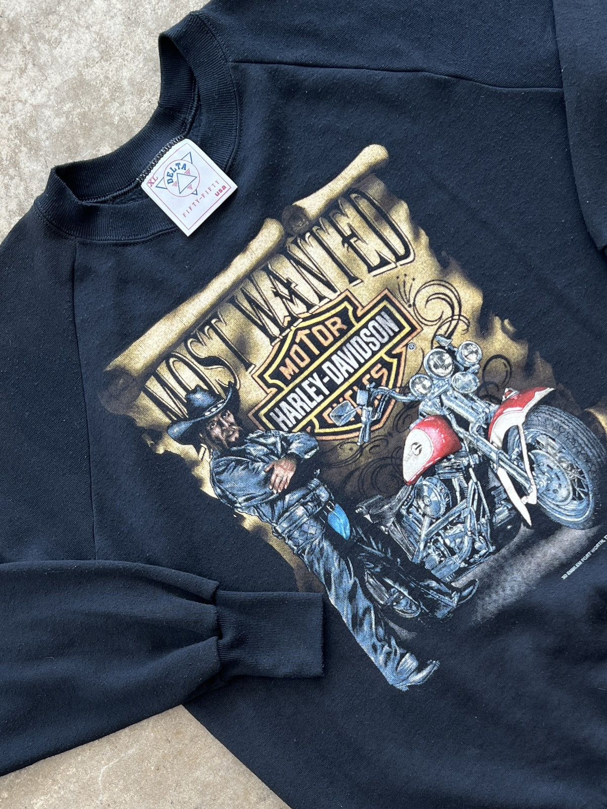 Harley Davidson Vintage 90s Harley Davidson 3D Emblem Most Wanted Sweater XL Size US XL / EU 56 / 4 - 1 Thumbnail