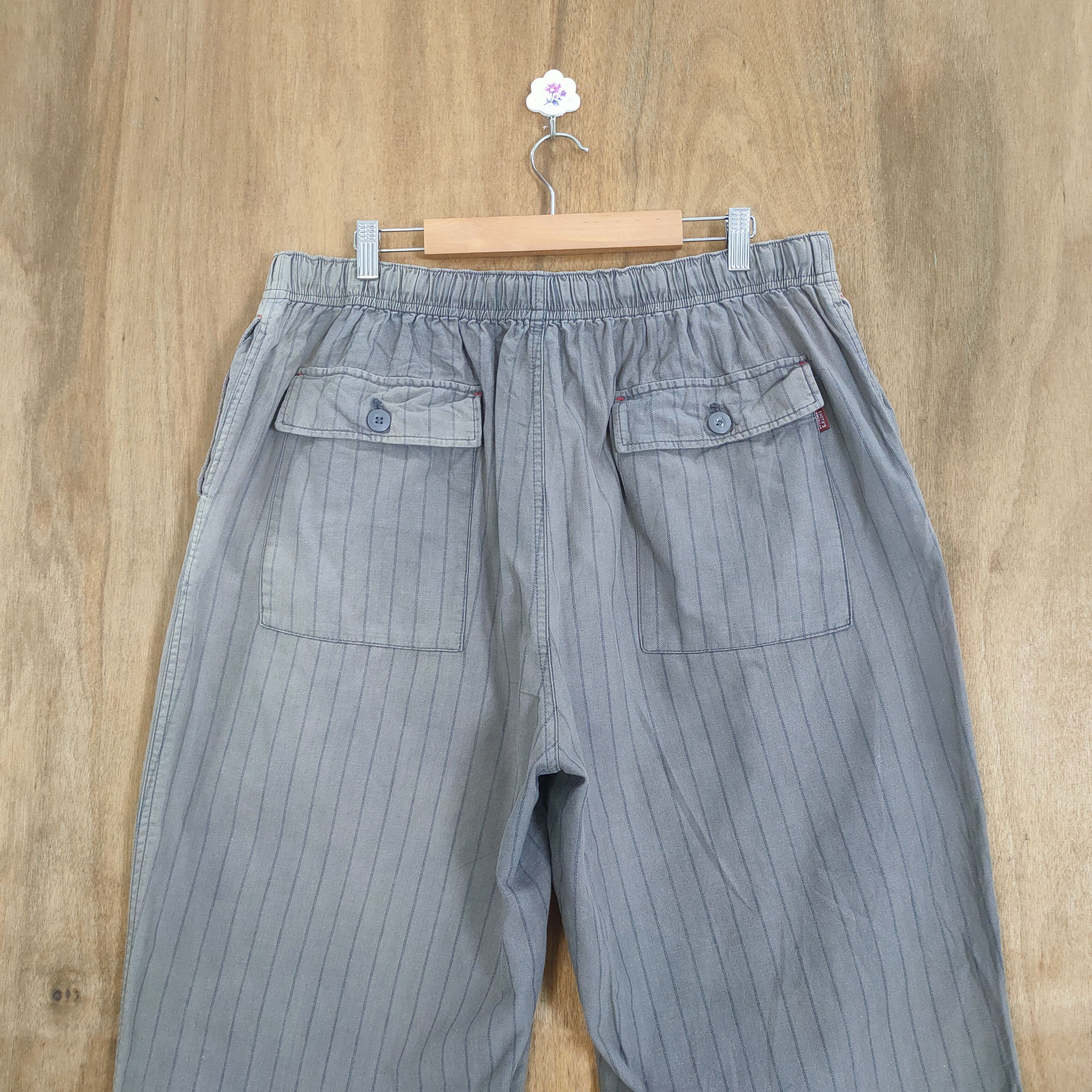 Japanese Brand VINTAGE SPRING WAIST FADED BROWN STRIPED BAGGY PANTS Size US 38 / EU 54 - 9 Thumbnail