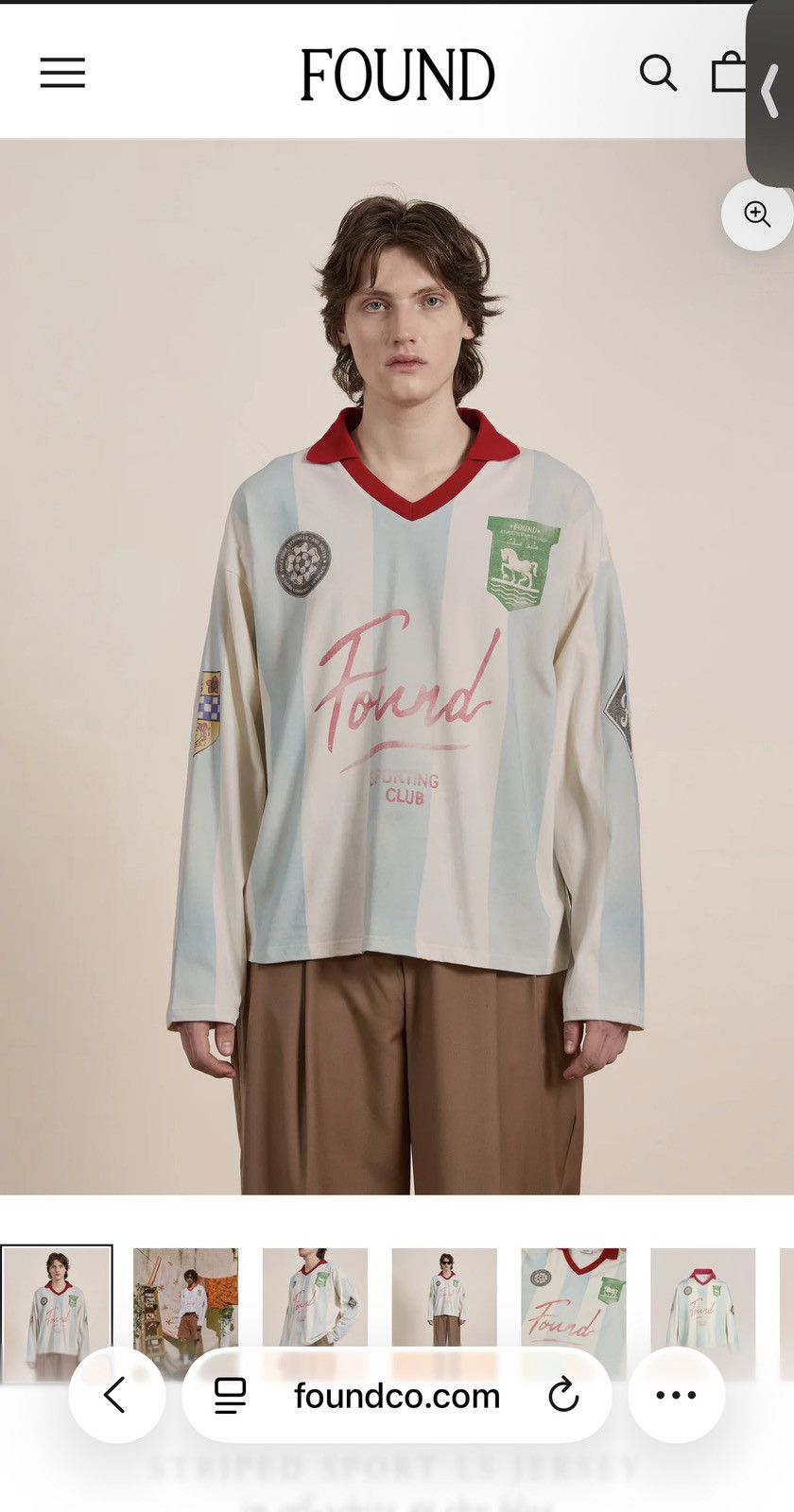 Other FOUND Striped Sport LS Jersey Size US M / EU 48-50 / 2 - 8 Thumbnail