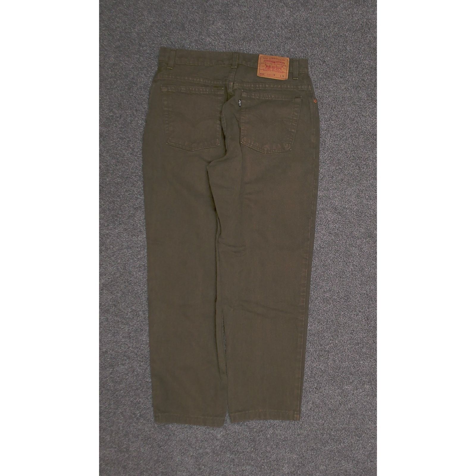 Levi's Vintage 1998 Levis 550 Custom Dyed Green 32x28 Size 34" / US 12 / IT 48 - 4 Thumbnail