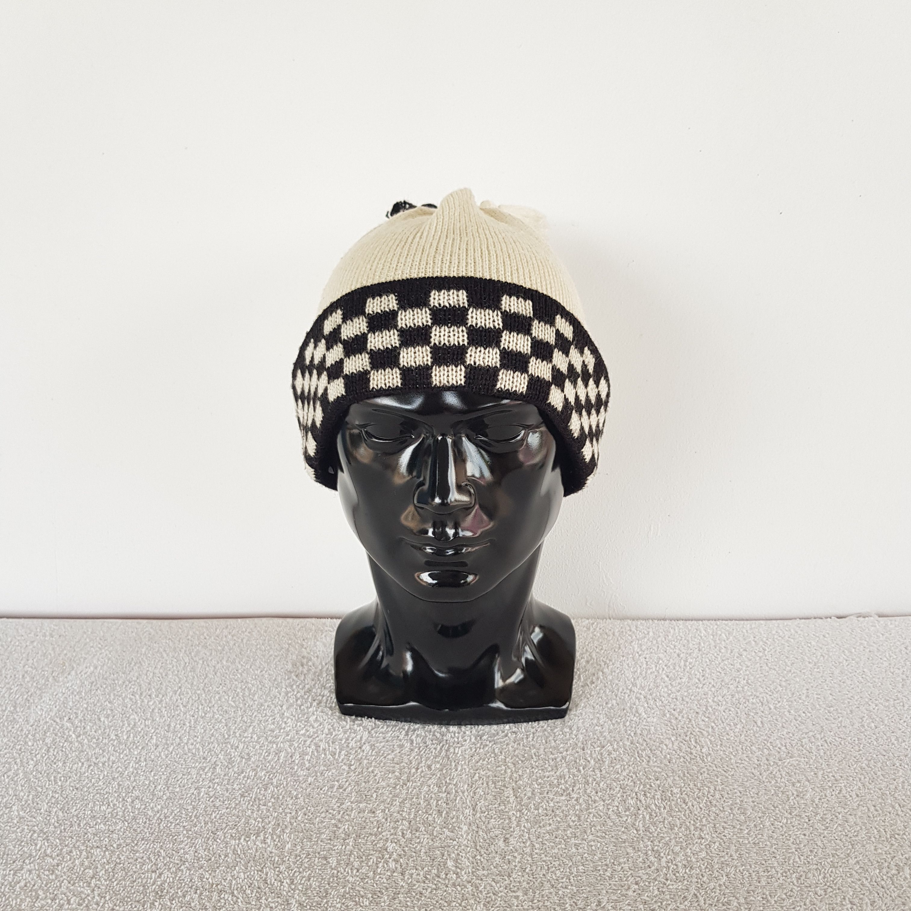 Other Vintage Unknown Check Board Beanie Japanese Snow Caps Hats Size ONE SIZE - 2 Thumbnail