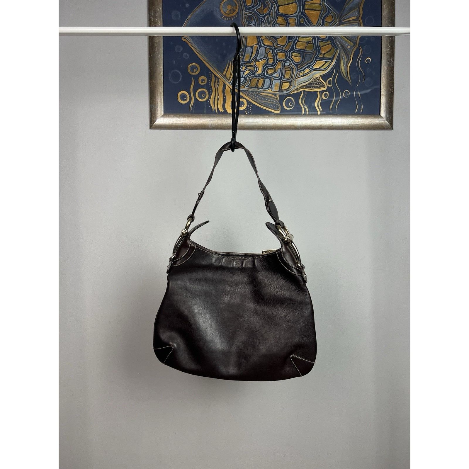 Gucci Gucci Creole Horsebit Dark Brown Leather Hobo Shoulder Bag Size ONE SIZE - 4 Thumbnail