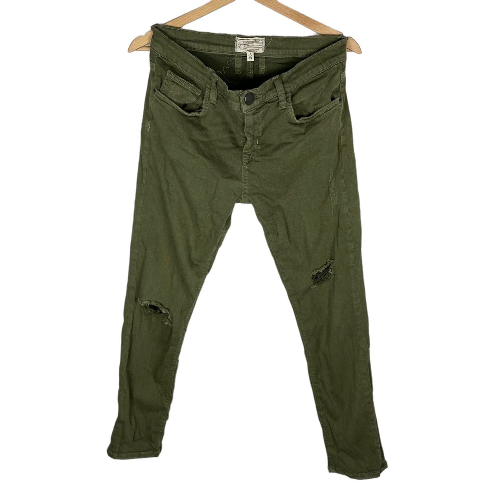 Current/Elliot CURRENT ELLIOTT DISTRESSED JEANS COLOUR ARMY GREEN SIZE 26 Size 26" / US 2 / IT 38 - 1 Thumbnail