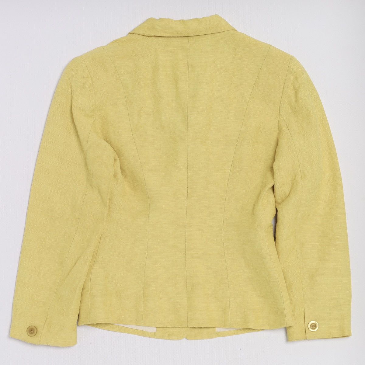 Kenzo Paris Vintage Yellow Blazer Jacket Linen Silk Viscose