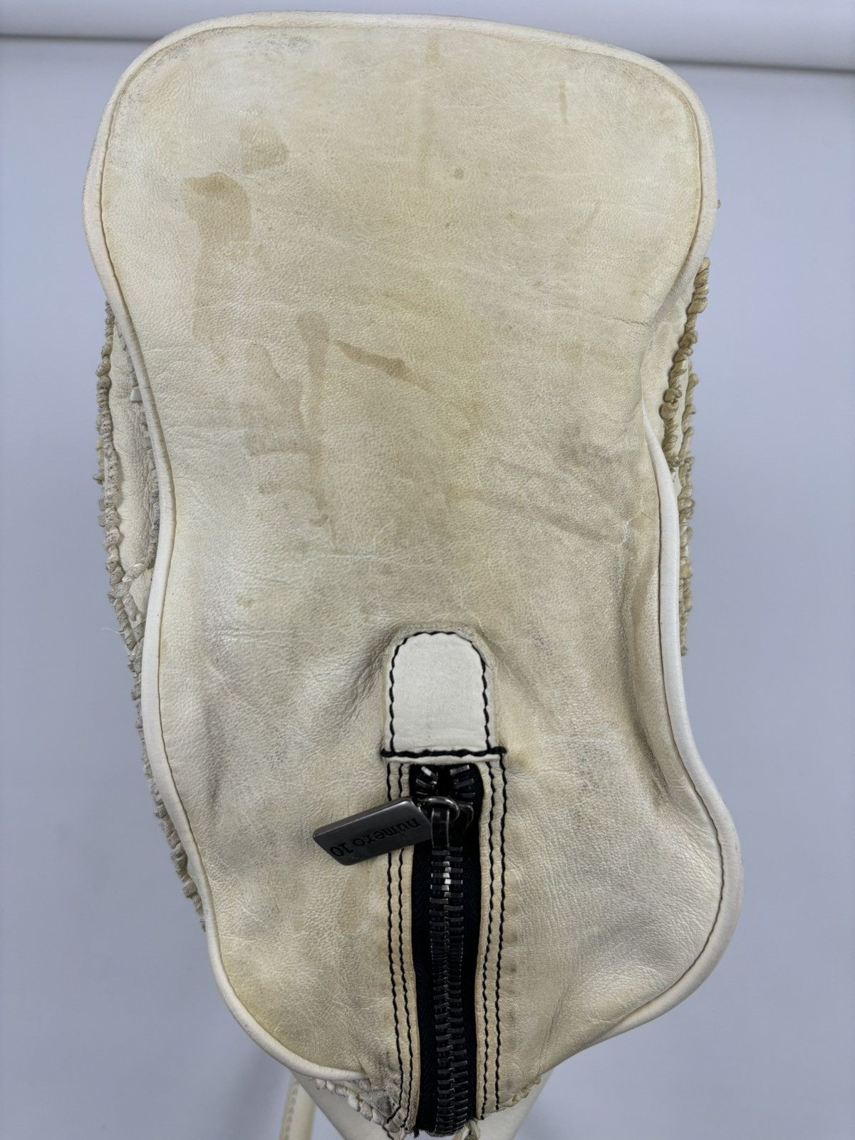 numero 10 Rare Archive Avan-Garde Italy Hand Made Leather Zip Shoulder Tote Side HandBag Size ONE SIZE - 19 Thumbnail